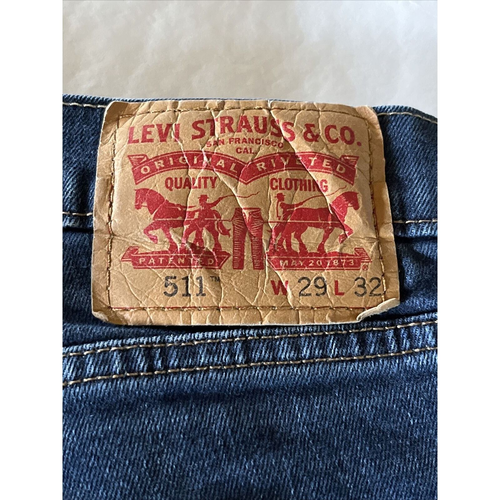 Levi's Levi’s 511 Jeans Mens 29x31 Blue Slim Dark Wash Denim Cotton Size US 29 - 2 Thumbnail