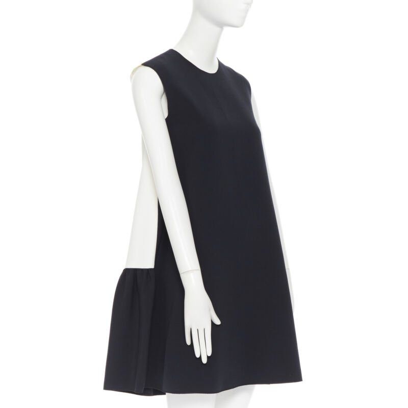 ROKSANDA ROKSANDA black sleeveless contrast white back panel pleated skirt boxy dress UK6 Size 26" / US 2 / IT 38 - 1 Thumbnail