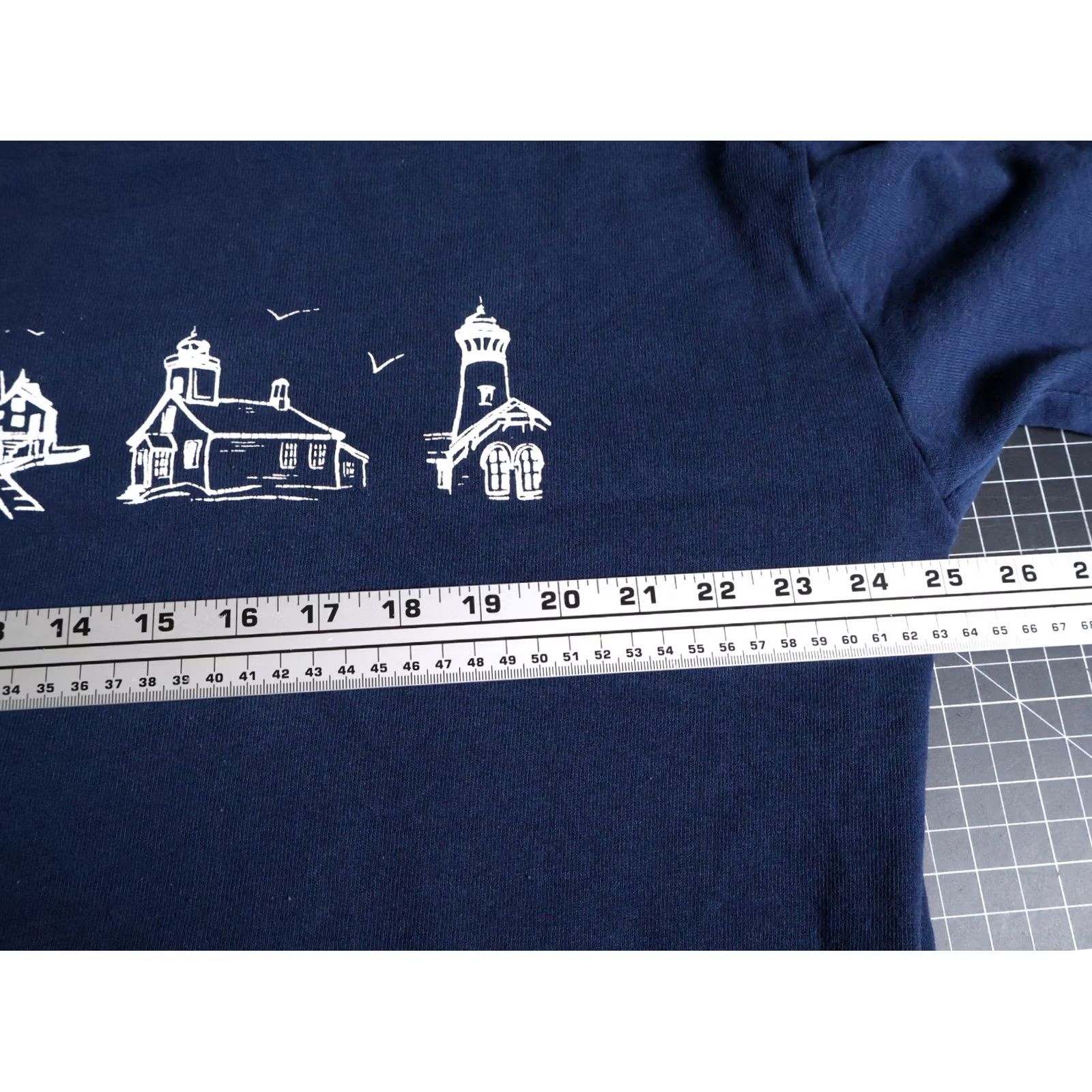 Jerzees VINTAGE Michigan Rag Co. Lighthouse Sweatshirt Jerzees 2X Blue 50/50 Crew Neck Long Sleeve Graphic Print Men Size US XXL / EU 58 / 5 - 7 Thumbnail