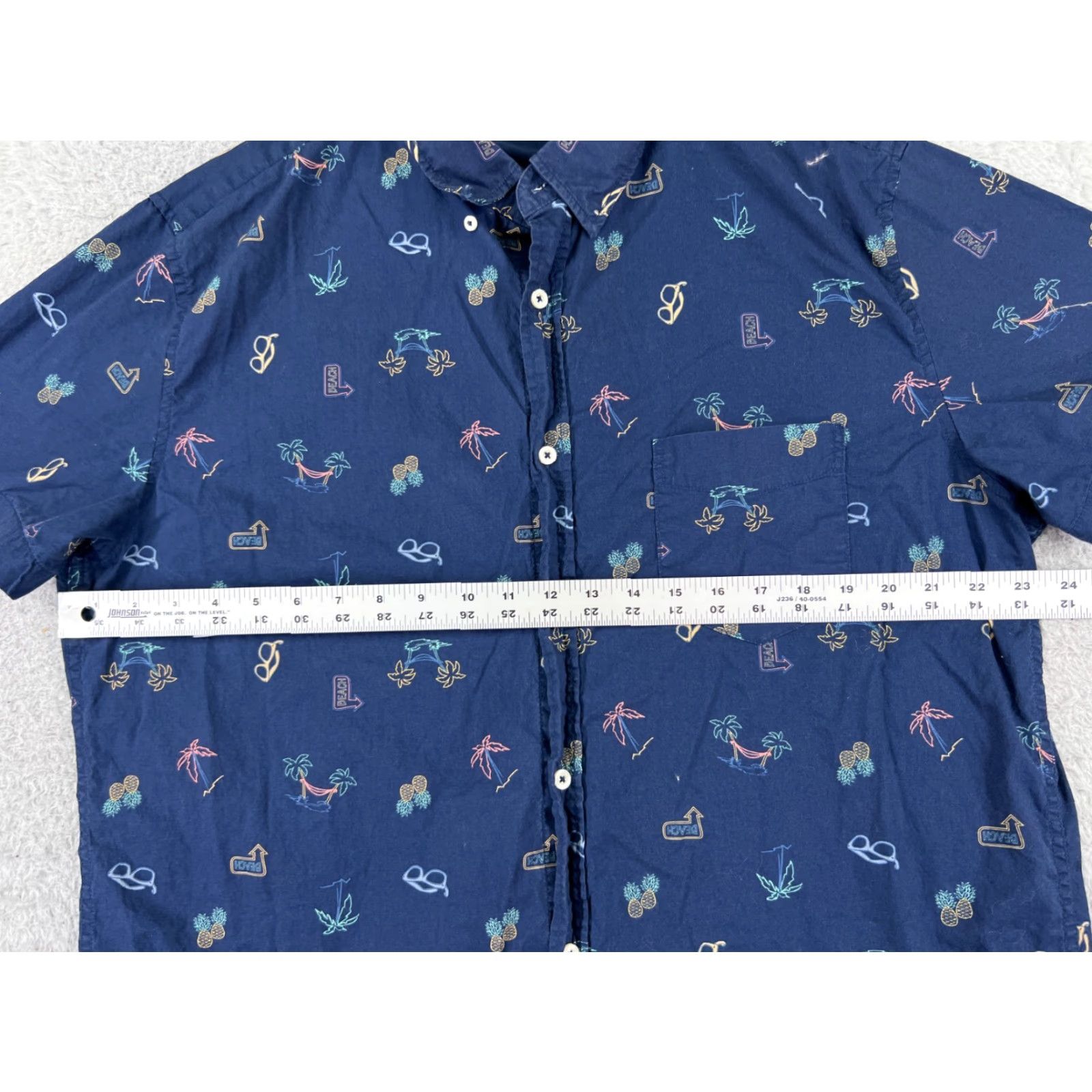 Aeropostale Aeropostale Shirt Adult Extra Large Blue Pineapple Palm Tree All Over Print Cott Button-Up Size US XL / EU 56 / 4 - 6 Thumbnail