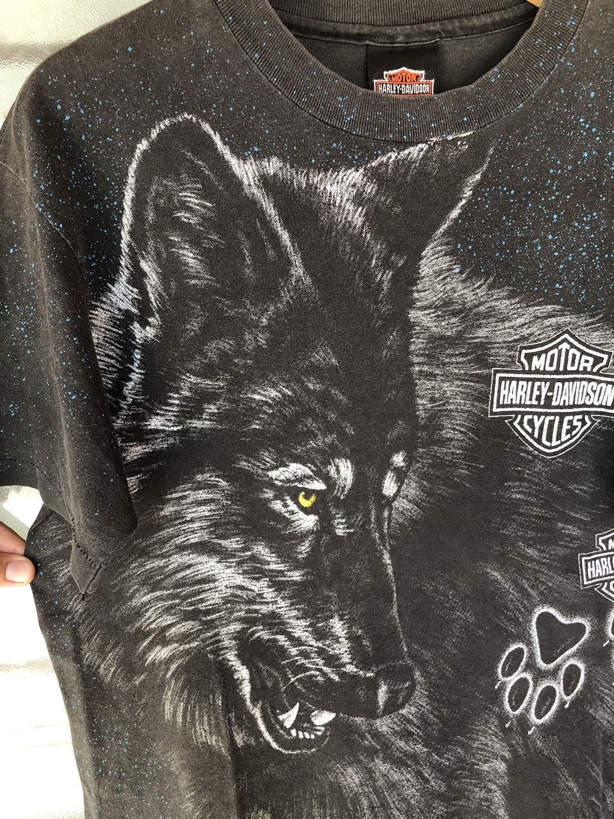 Harley Davidson 90’’s Vintage Harley Davidson Wolf AOP Veryrare Shirt Tee Size US M / EU 48-50 / 2 - 6 Thumbnail
