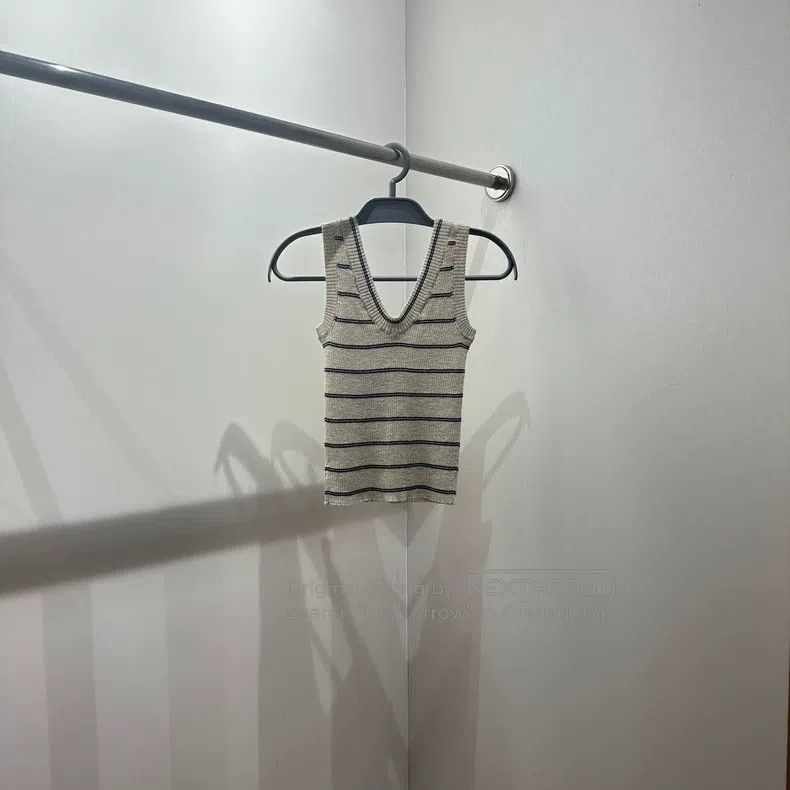 Brunello Cucinelli Brunello Cucinelli Sleeveless striped casual thin knit ves Size XS / US 0-2 / IT 36-38 - 2 Thumbnail