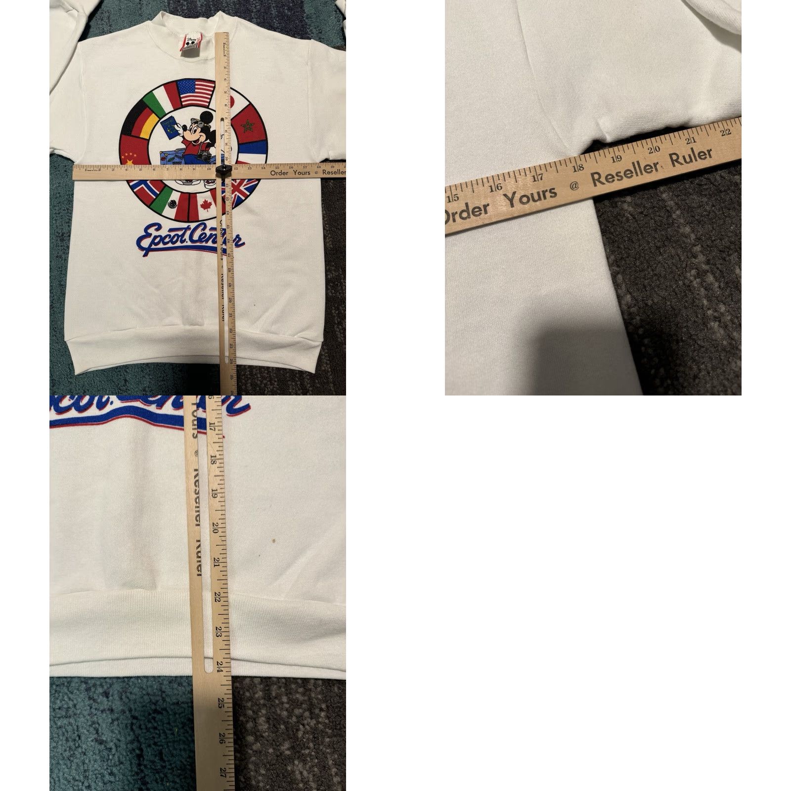 Disney VINTAGE Disney Designs Epcot Center Mickey Mouse Sweatshirt Regular Small Men White Cotton Blend Logo Crew Neck 80s Graphic Print Sweatshirt Size US S / EU 44-46 / 1 - 9 Thumbnail