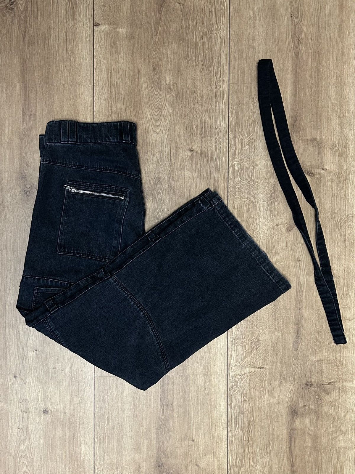 Designer Desolation Combat “MEGA-XEN” Flared Black Denim Pants Size US 34 / EU 50 - 5 Thumbnail