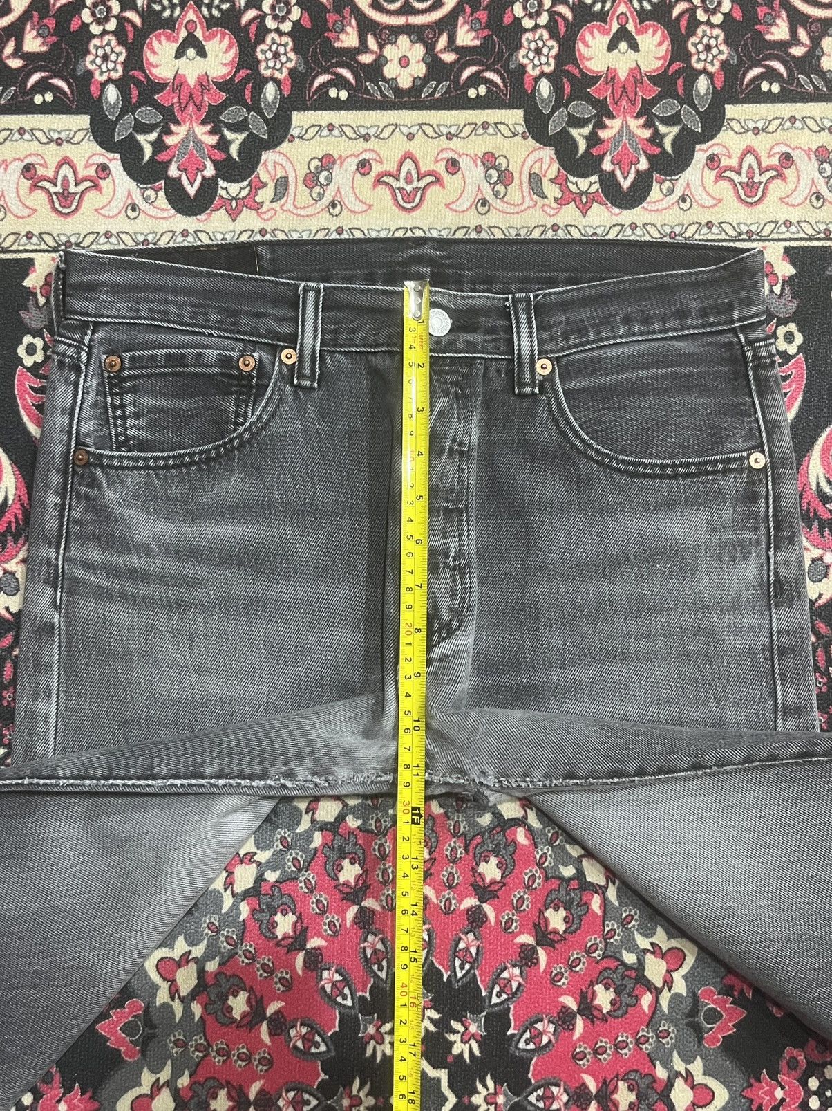 Levi's Vintage Y2K 501 Grey Washed Buttonfly Straight Leg Jeans Size US 32 / EU 48 - 17 Thumbnail