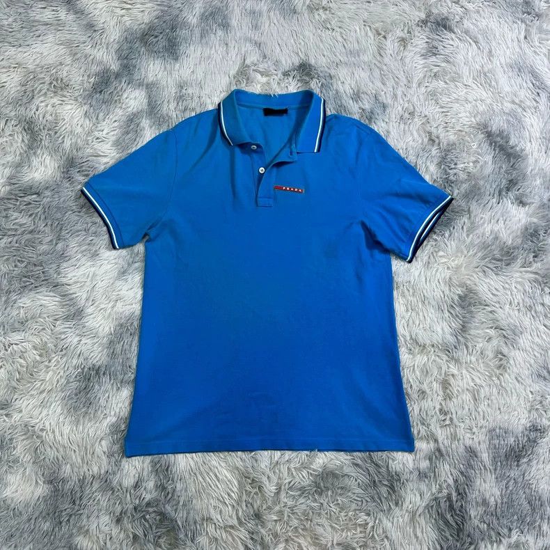 Prada Prada Blue Polo Shirt XXL - dmc Size US XXL / EU 58 / 5 - 1 Thumbnail