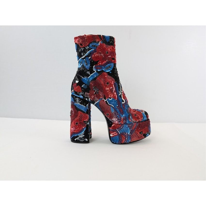 Saint Laurent Paris o1rshd1 Billy Sequence Embellished Platform Ankle Boots Size US 10 / IT 40 - 4 Thumbnail