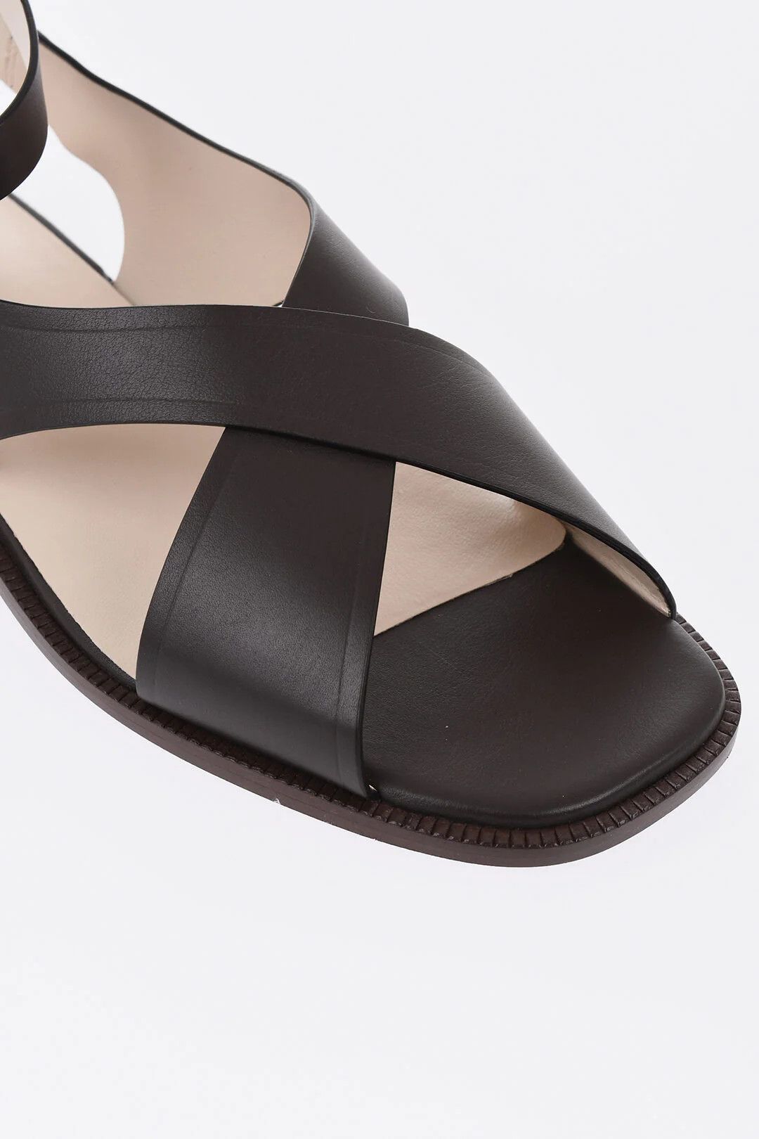 Tod's og1mm0426 Leather Criss-Cross Sandals in Brown Size US 7 / IT 37 - 4 Thumbnail