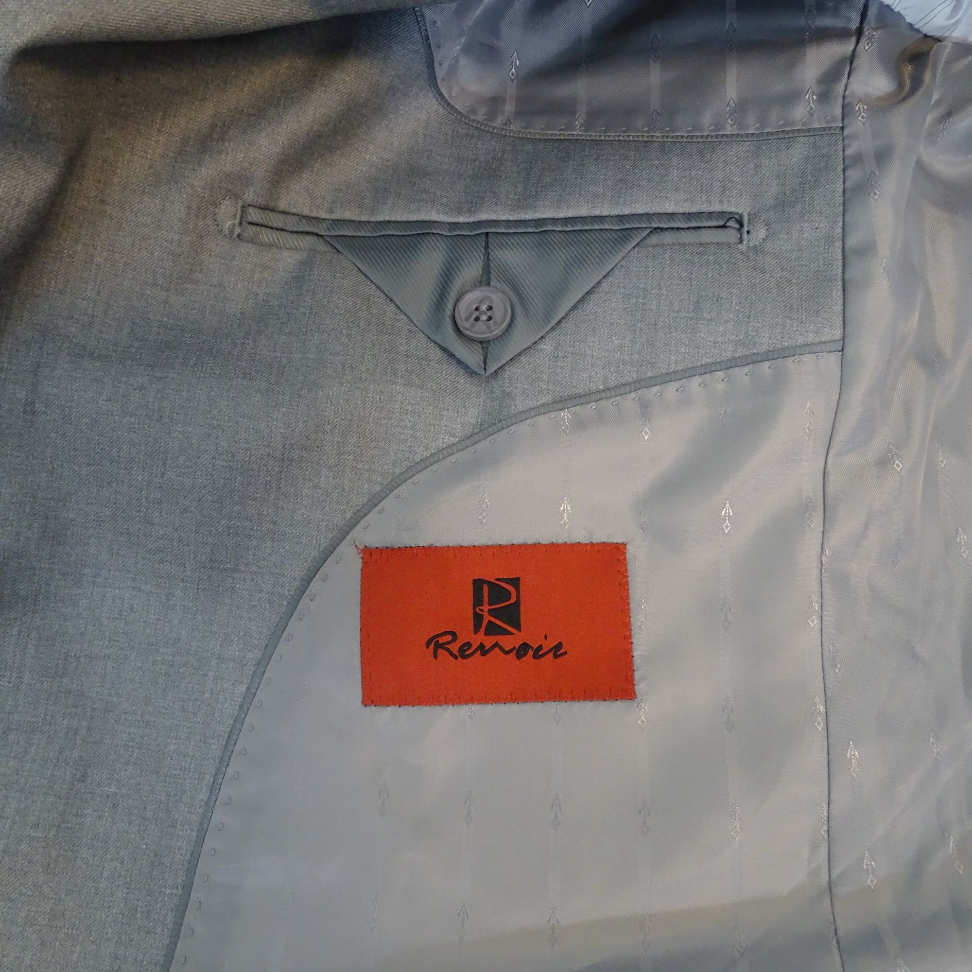 Other Renoir Men Gray 2-Button Suit Jacket Size 38 LONG Classic Size 38L - 11 Thumbnail