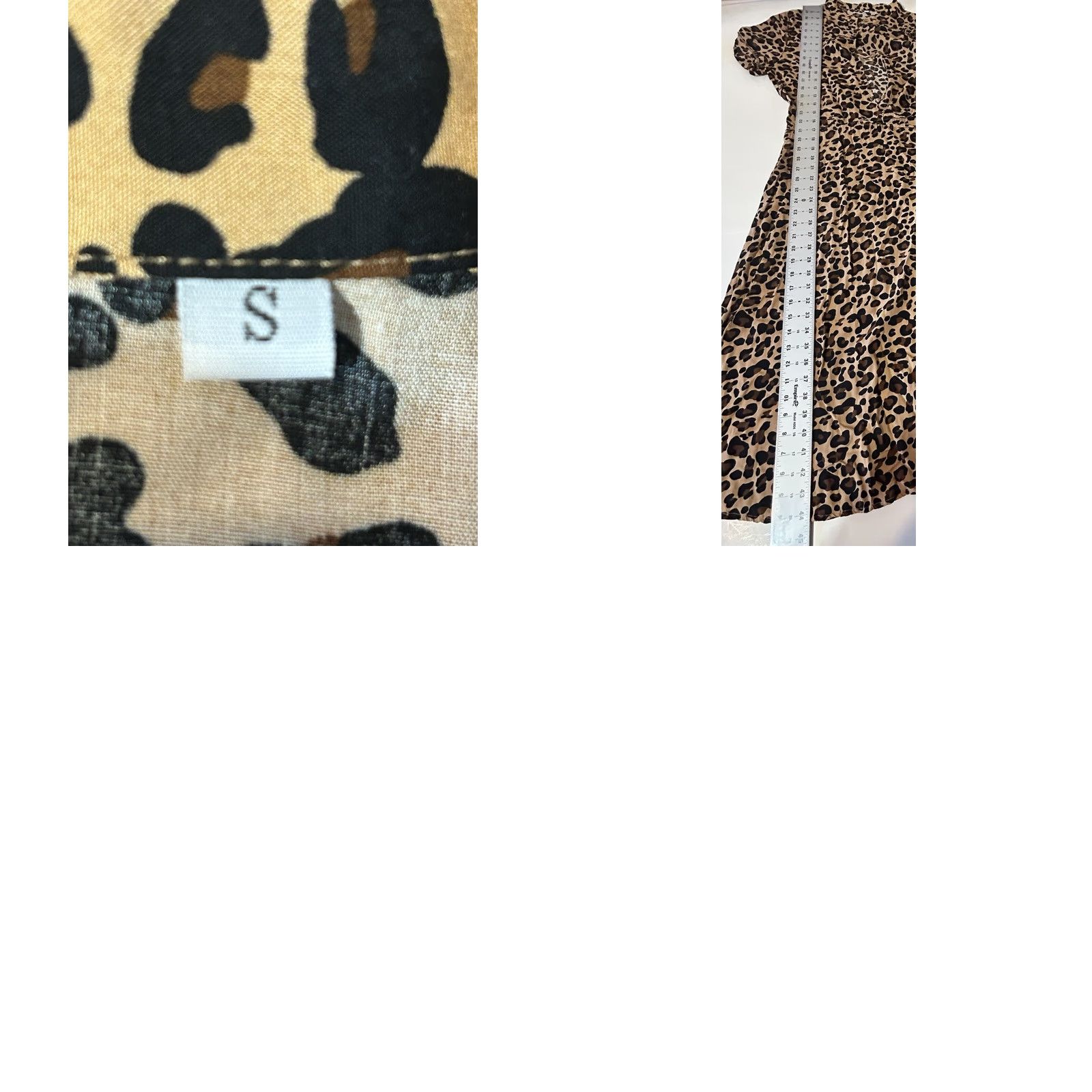 Shein SHEIN Leopard Print Dress Women Small V Neck Tie Waist Button Front Short Sleeve Maxi Summer Casual Womens Size 28" / US 6 / IT 42 - 10 Thumbnail