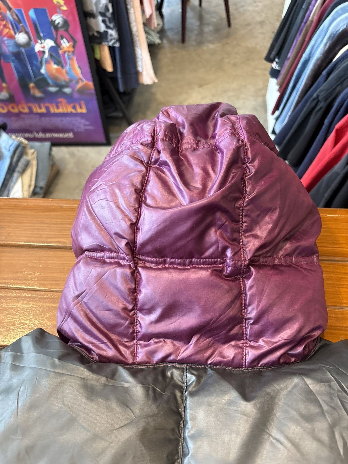 Nike Vintage 2000s Nike Burgundy Swoosh Puffer Jacket Size US XL / EU 56 / 4 - 15 Thumbnail