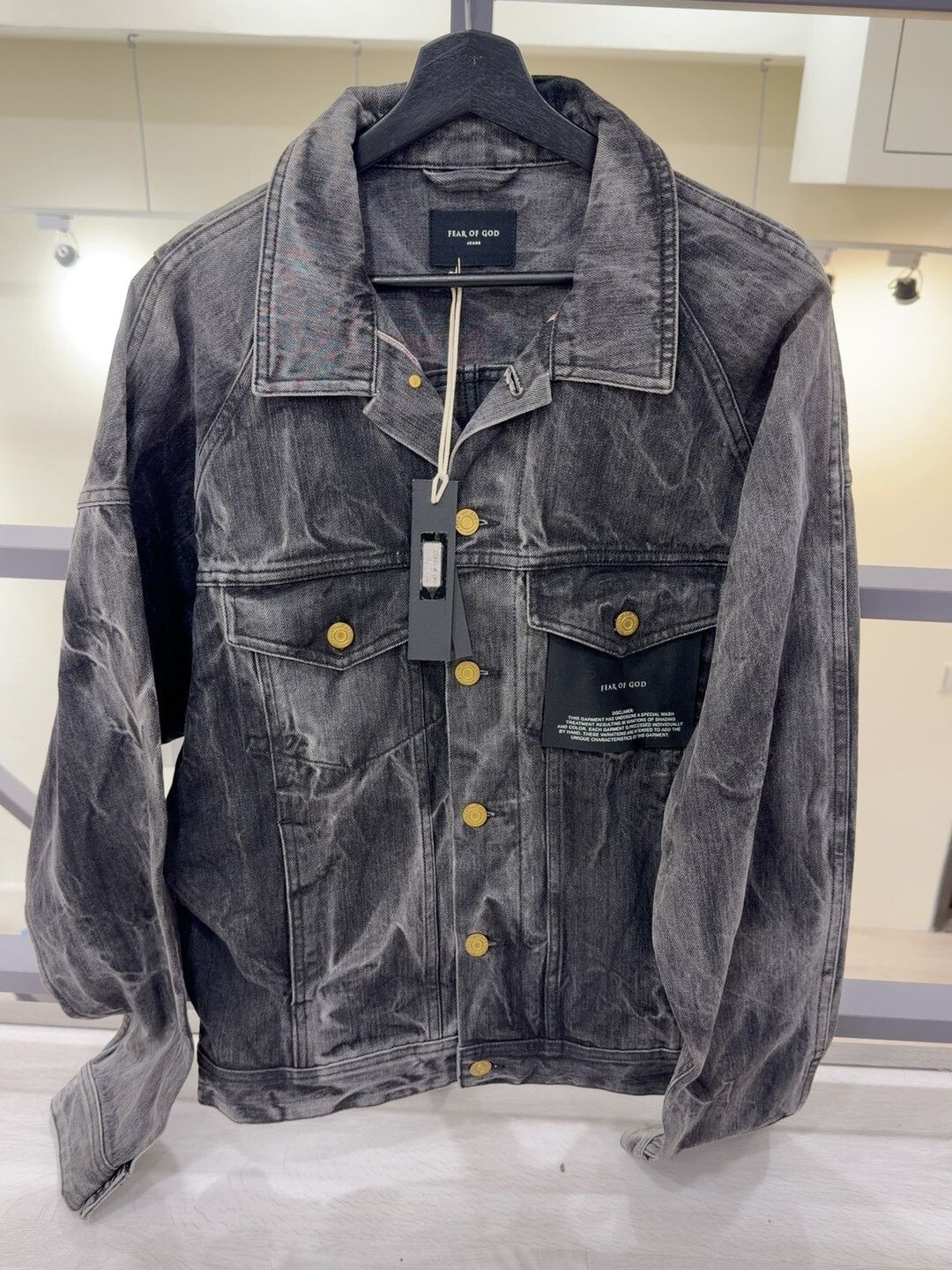 Fear of God Fear of God Black Denim Jacket Large Size US L / EU 52-54 / 3 - 1 Thumbnail