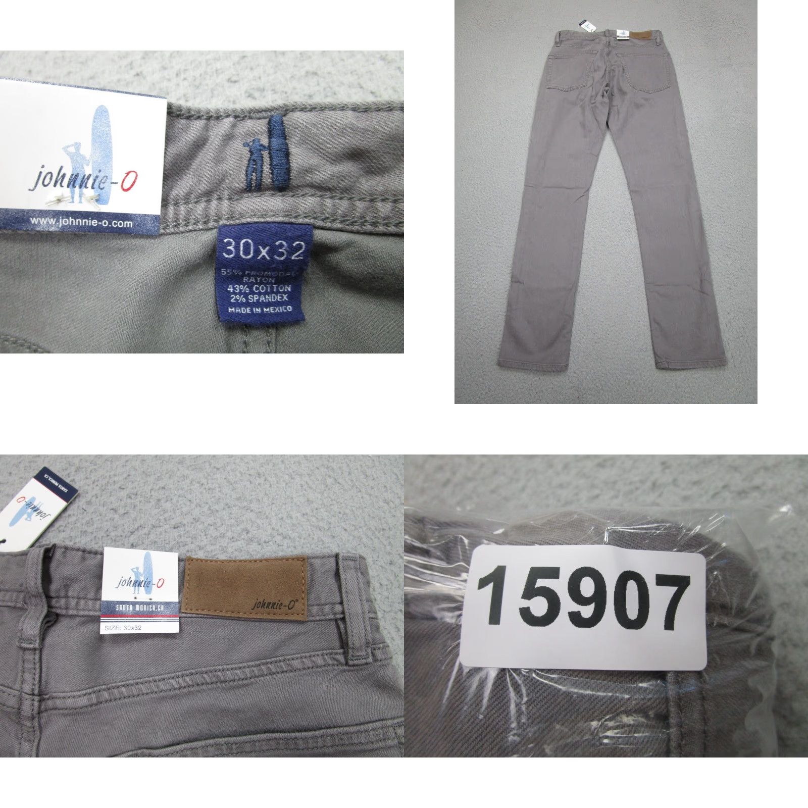 johnnie-O johnnie-O Pants Mens 30x32 Gray Granite Chino Khakis Hugo Golf Casual Preppy Size US 30 / EU 46 - 8 Thumbnail