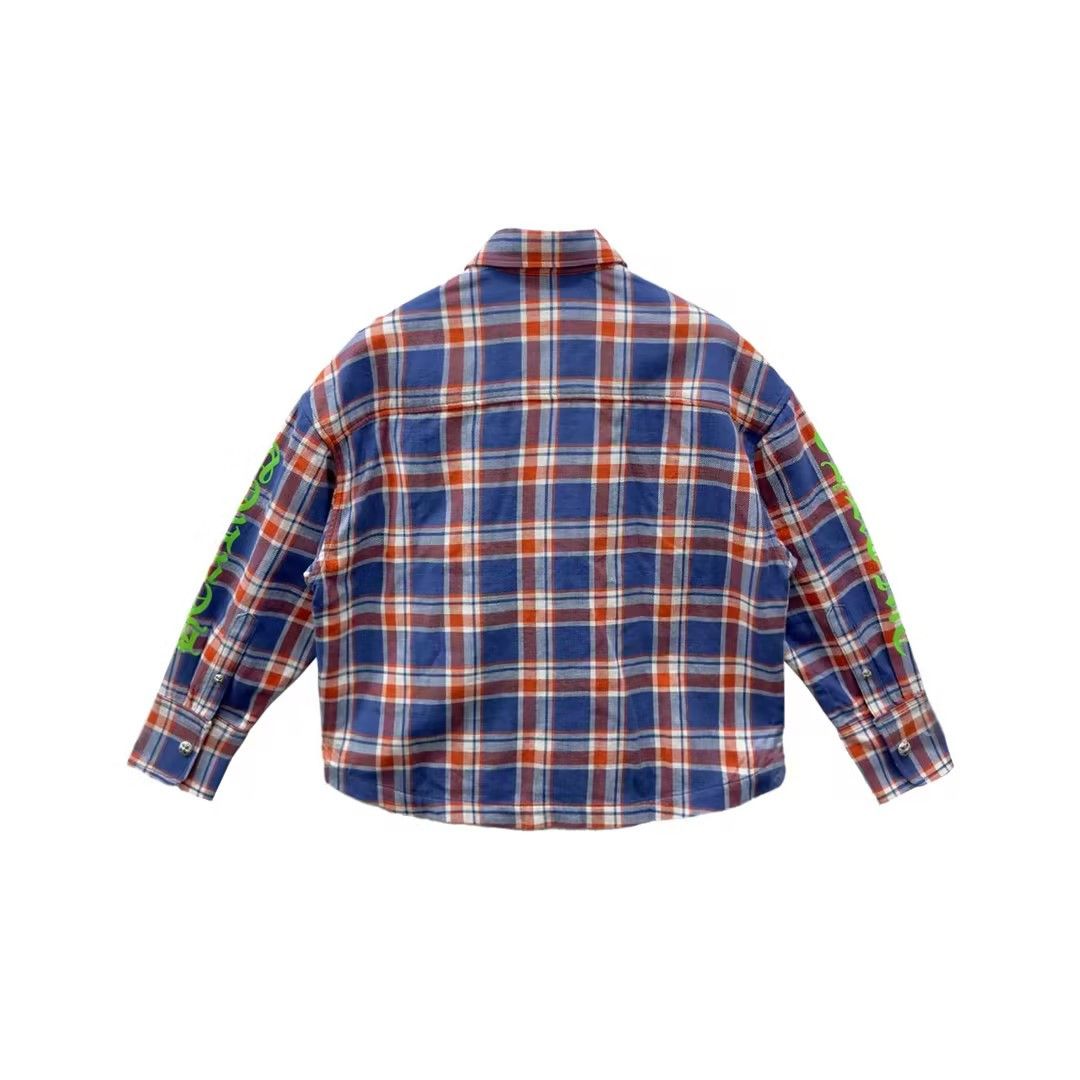 Chrome Hearts Chrome Hearts Blue & Red Plaid Cropped Flannel Shirt Jacket Size US S / EU 44-46 / 1 - 2 Thumbnail
