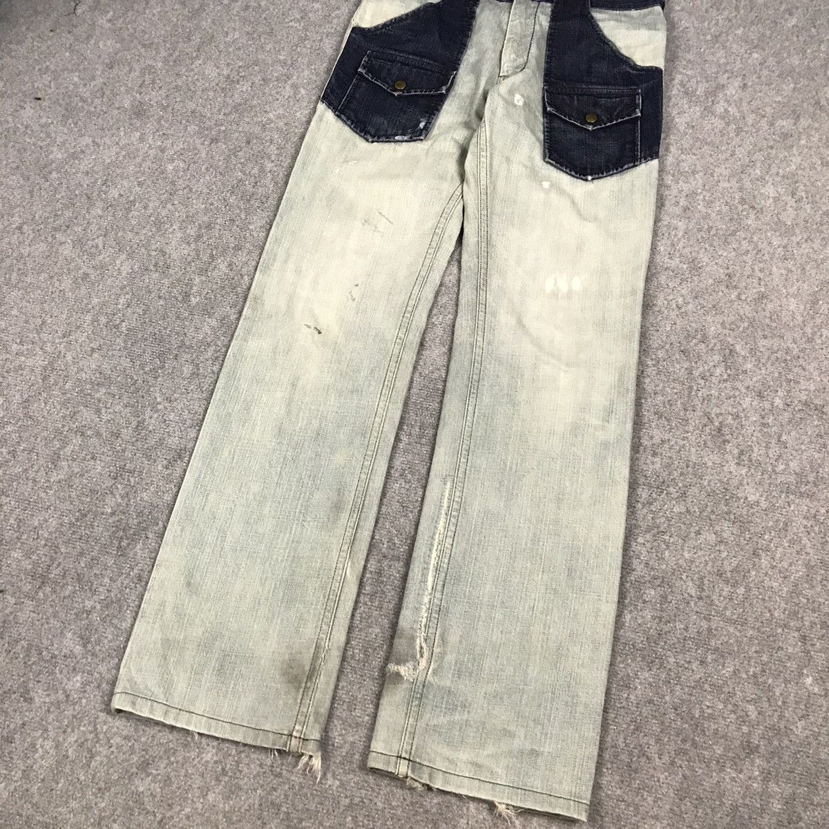 Number (N)ine NUMBER NIME LIGHT DENIM BUSHPANTS DISTRESS JEANS Size US 30 / EU 46 - 3 Thumbnail