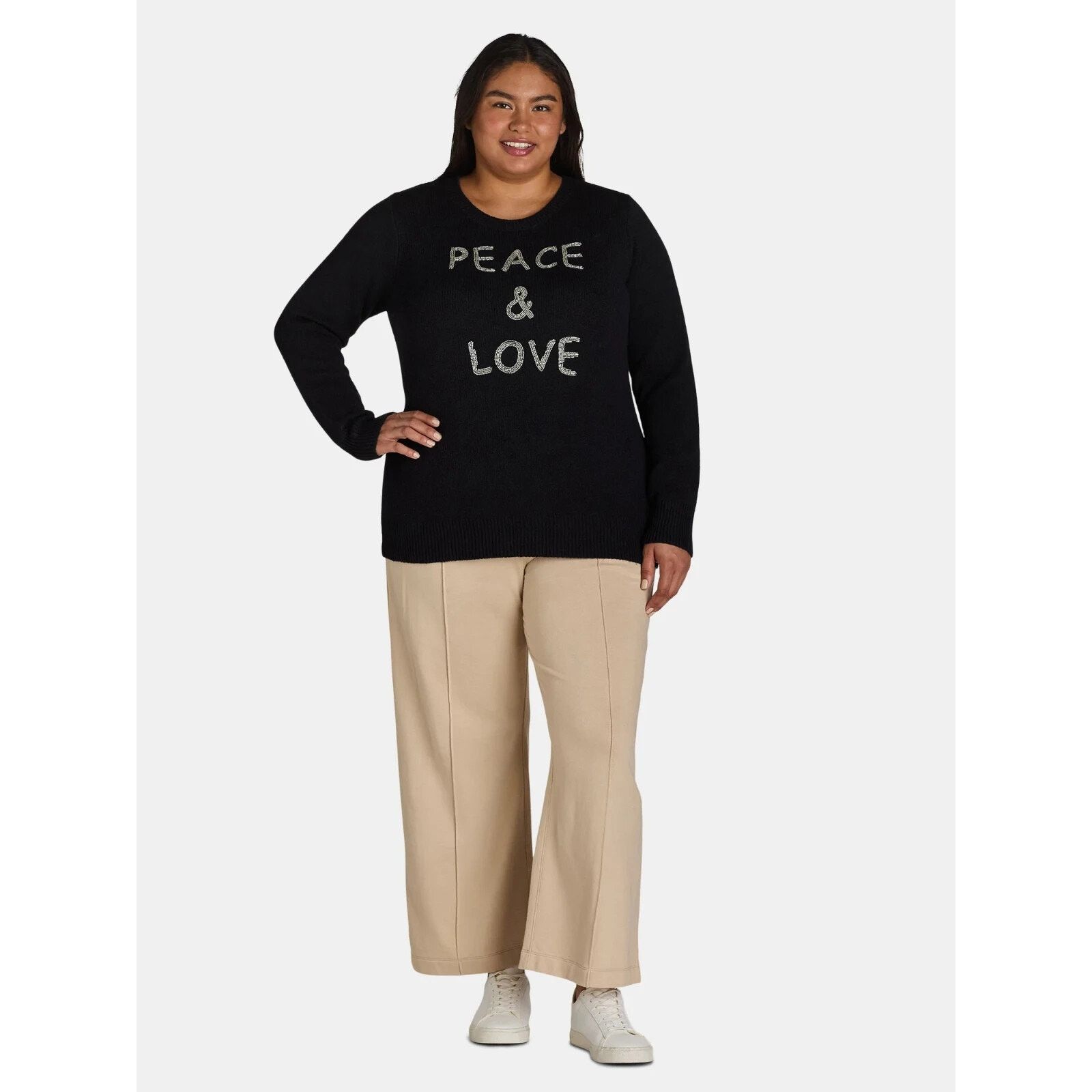 Other PEACE & LOVE SILVER METALLIC BEADED BLACK SWEATER RINGO STAR Size XXS / US 00 / IT 34 - 5 Thumbnail