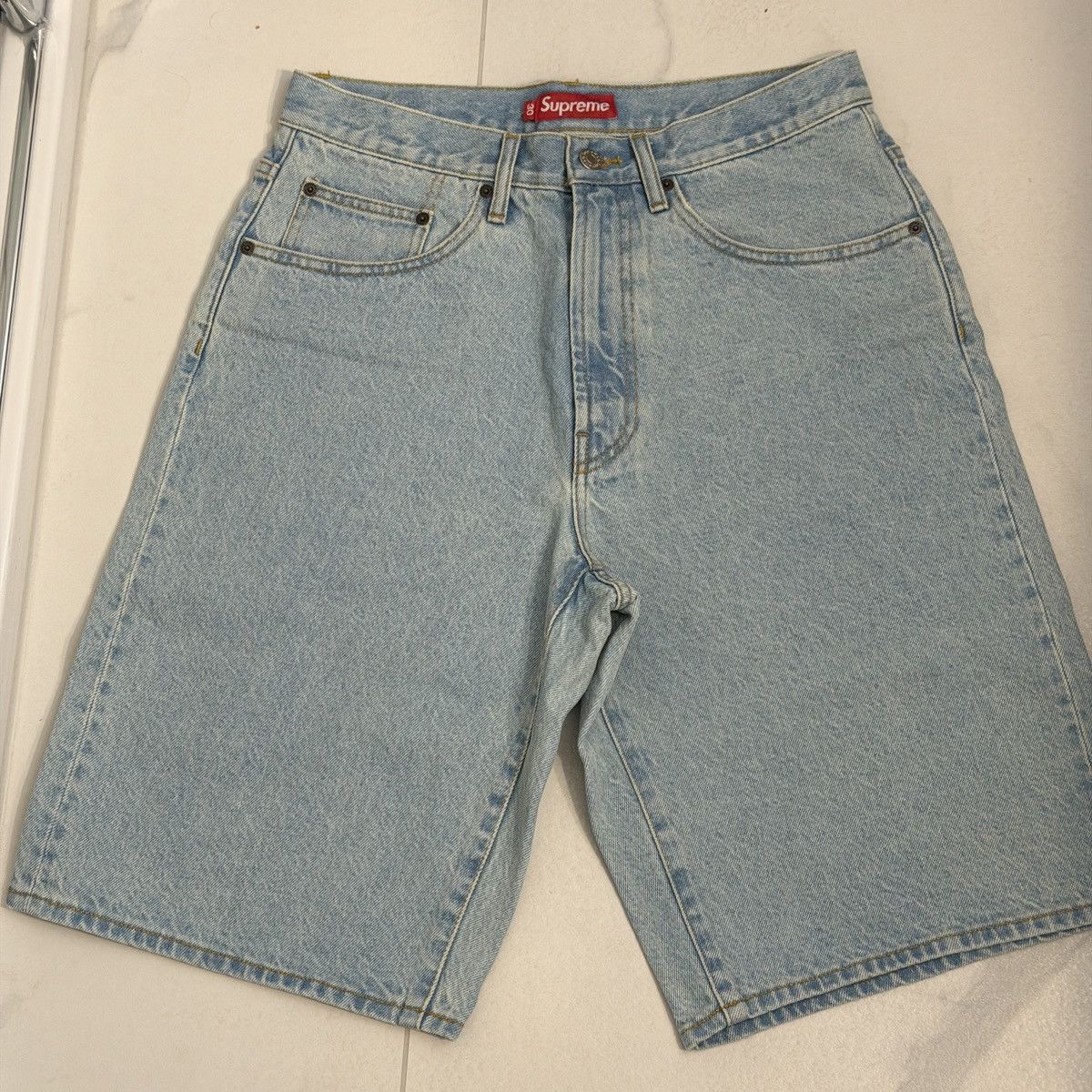 Supreme Supreme Washed Denim Shorts Leopard RARE | Grailed