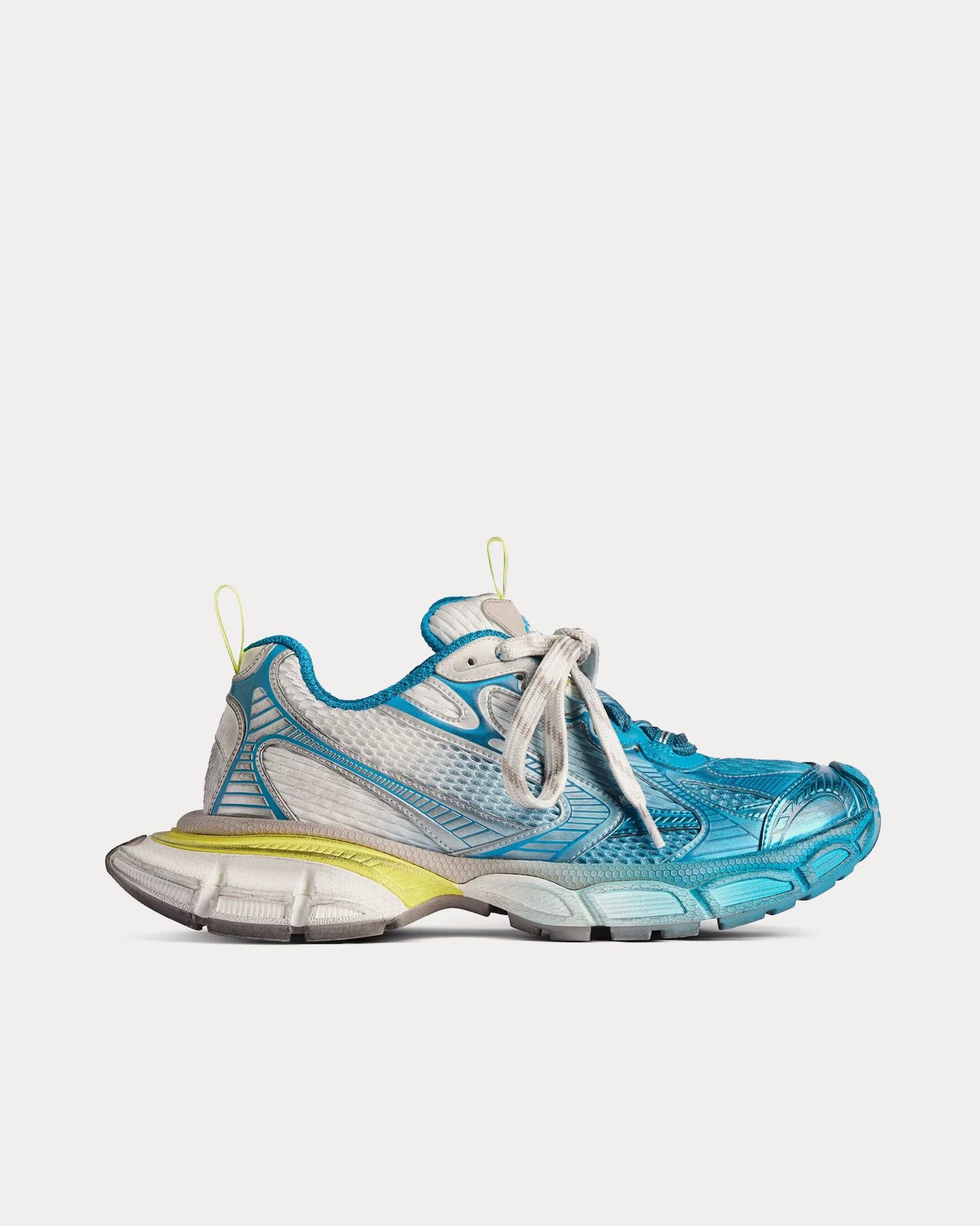 Balenciaga 3XL Toe Spray White / Blue / Yellow Low Top Sneakers Size US 11 / EU 44 - 1 Thumbnail