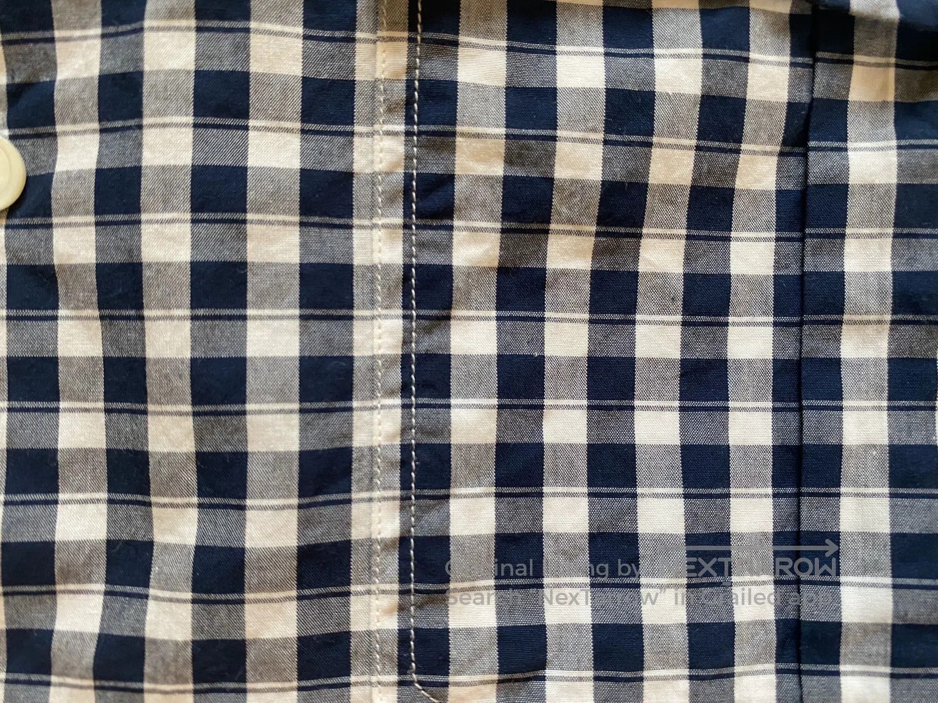 Porter Classic navy roll-up gingham check shirt. Size US XL / EU 56 / 4 - 3 Thumbnail