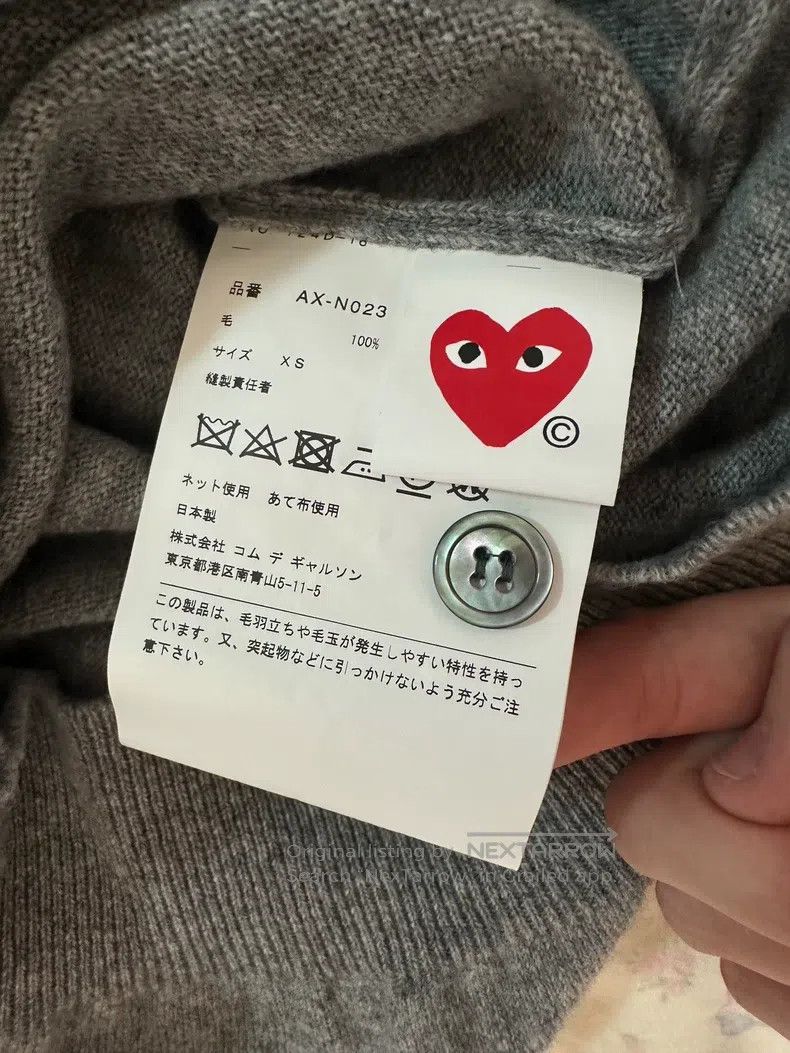 Comme des Garcons Comme Des Garcons Light gray round neck knit cardigan Size XS / US 0-2 / IT 36-38 - 5 Thumbnail