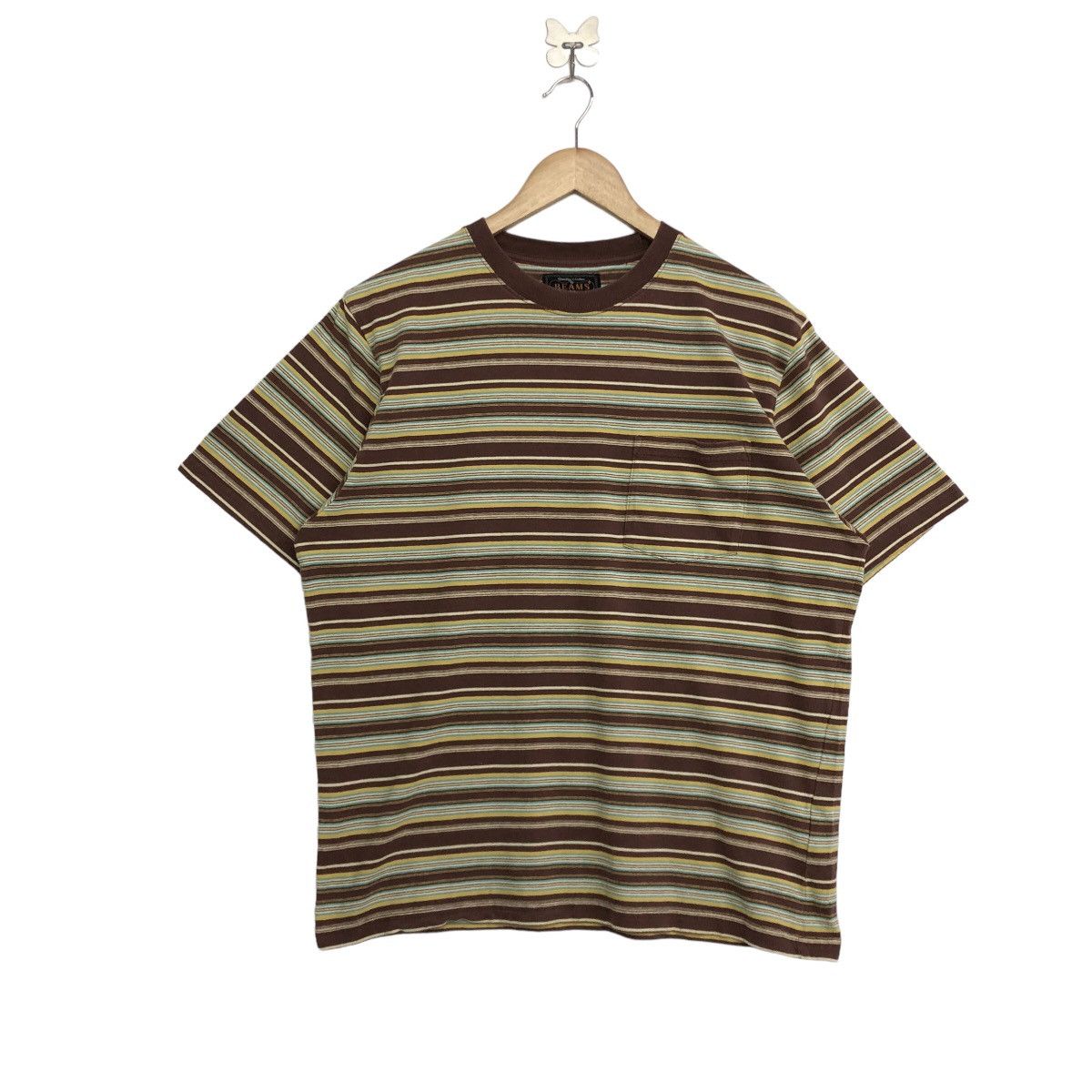 image of Beams Plus Japan Striped Tee, Men's (Size Medium)