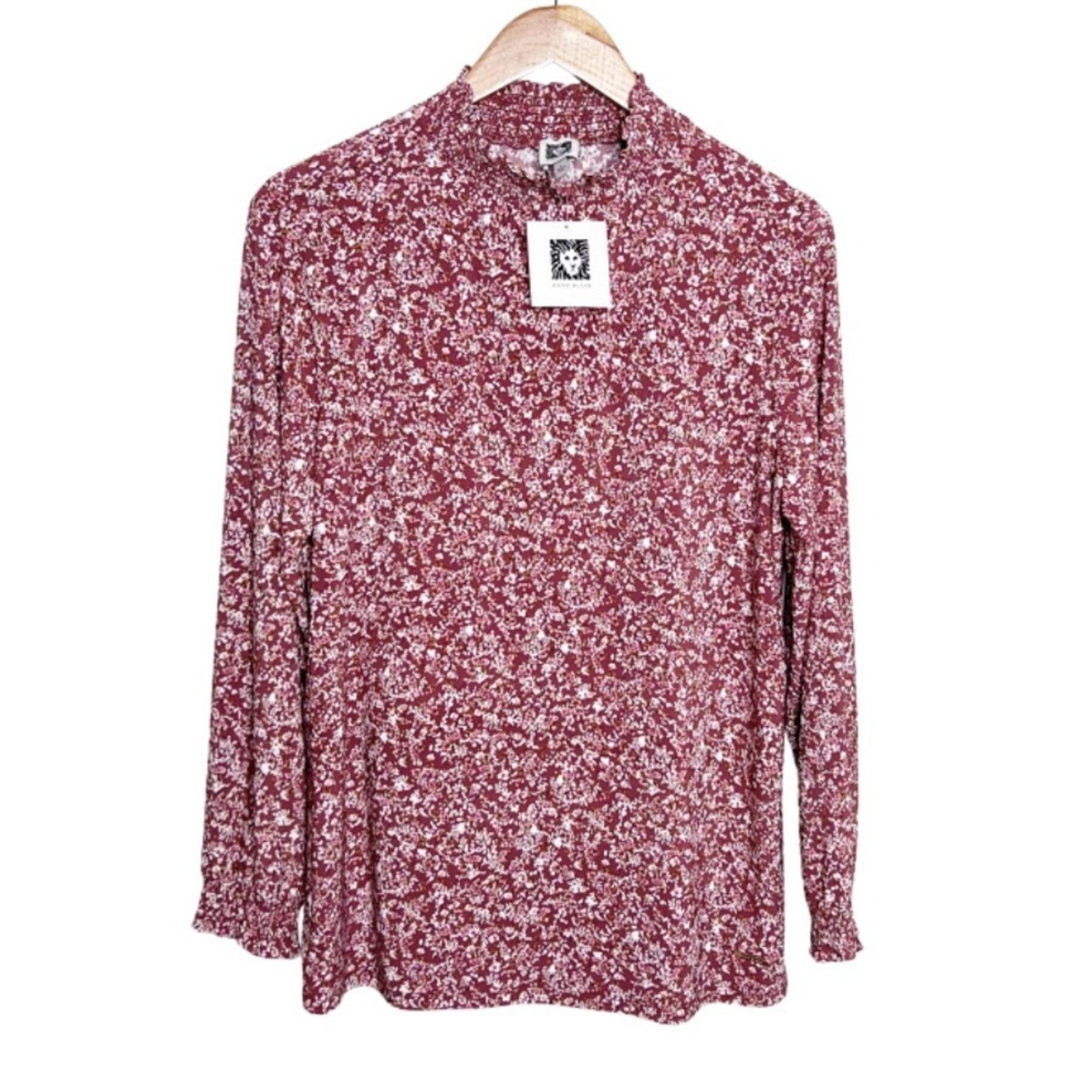 Anne Klein New with Tag Anne Klein Women's Floral Turtleneck Blouse Size L / US 10 / IT 46 - 1 Thumbnail