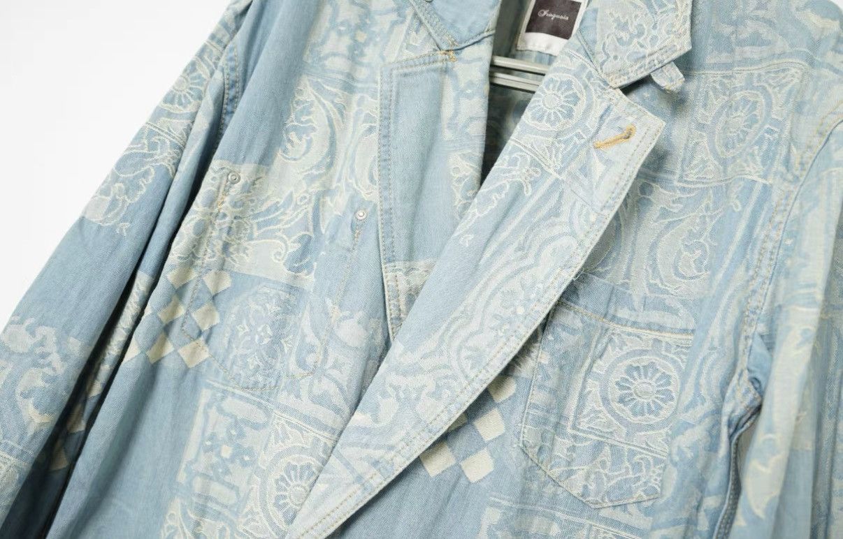 Iroquois Japan Iroquois Washed Embroidered Denim Mid-Length Coat Size US S / EU 44-46 / 1 - 4 Thumbnail