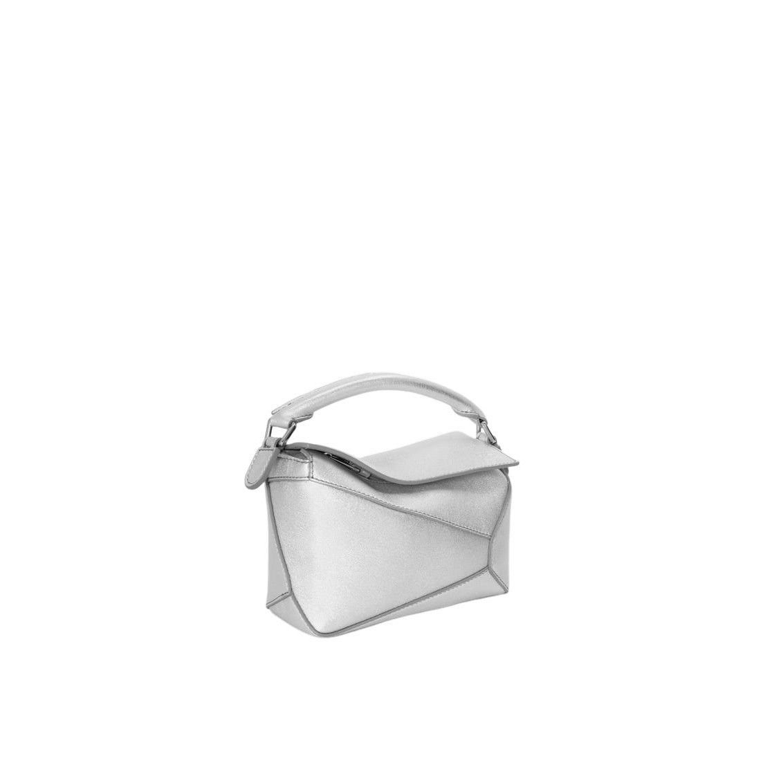 Loewe LOEWE Puzzle Mini $2750 Silver Laminated Leather Handbag New Size ONE SIZE - 2 Thumbnail