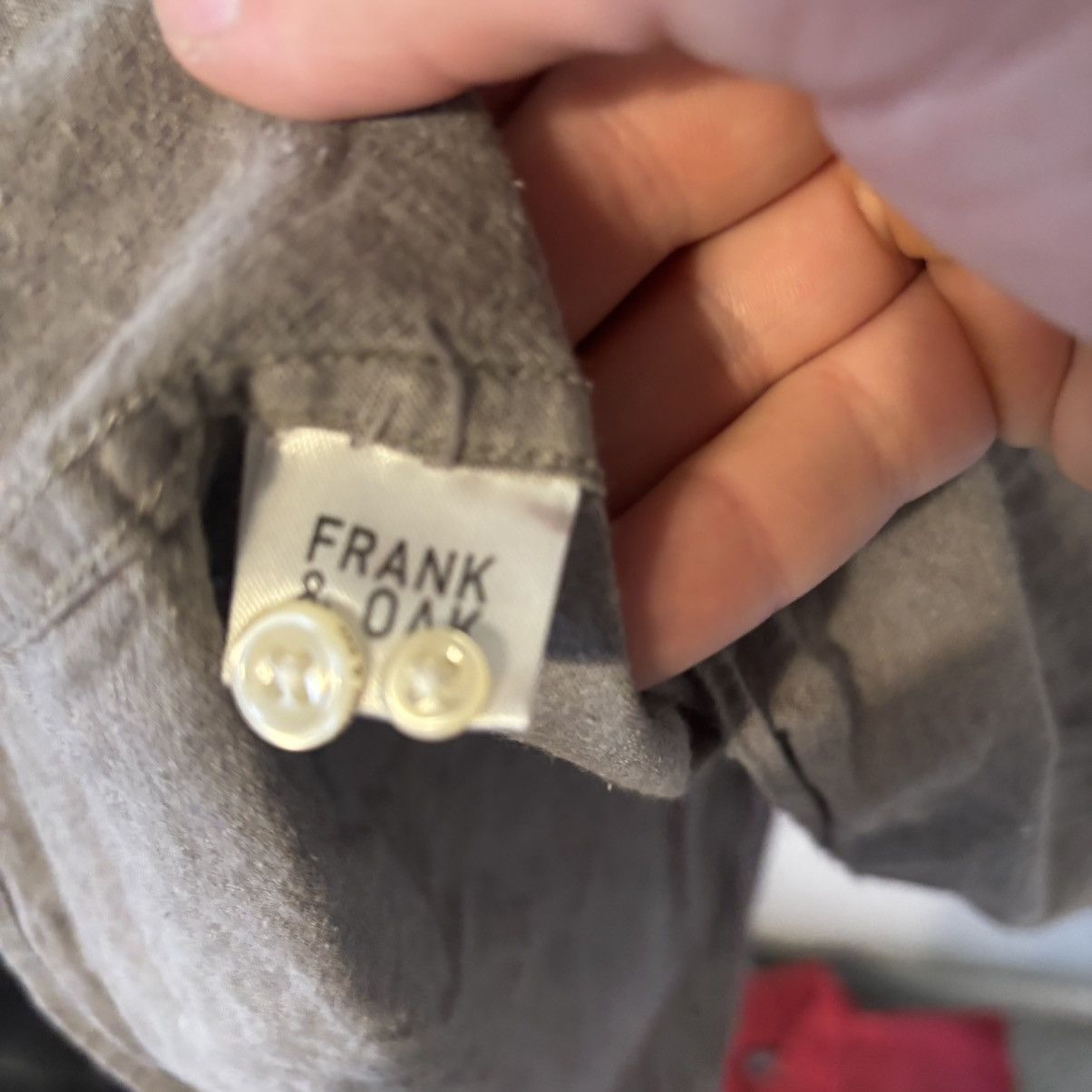 Frank & Oak Frank And Oak Grey Cotton Cloth Textures Button Down Shirt Size US XL / EU 56 / 4 - 7 Thumbnail