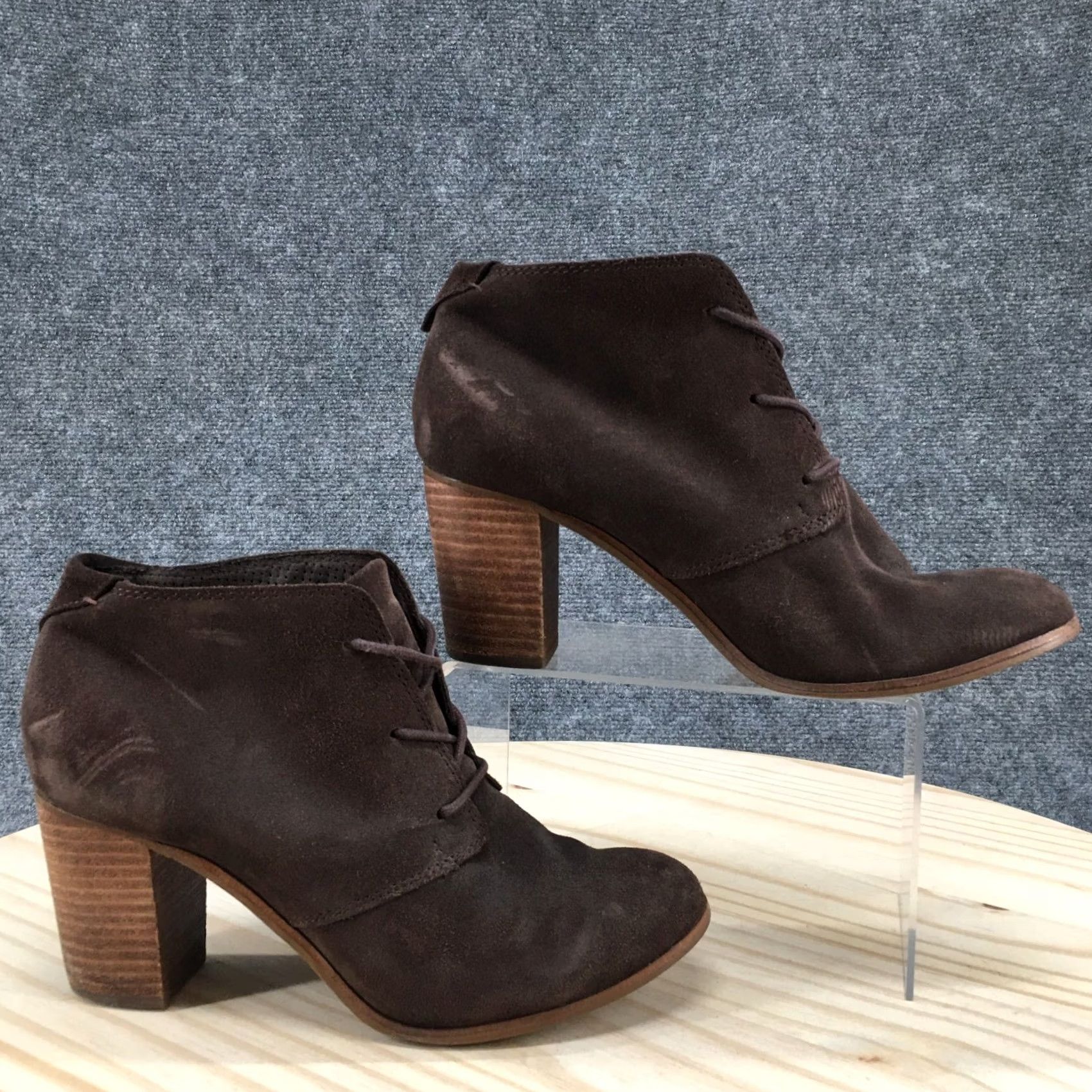 Toms TOMS Lunata Bootie Brown Suede Three Eye Lace Up Desert Boots Women 9 Adult Shoes Brown Suede Boots Size US 9 / IT 39 - 2 Thumbnail