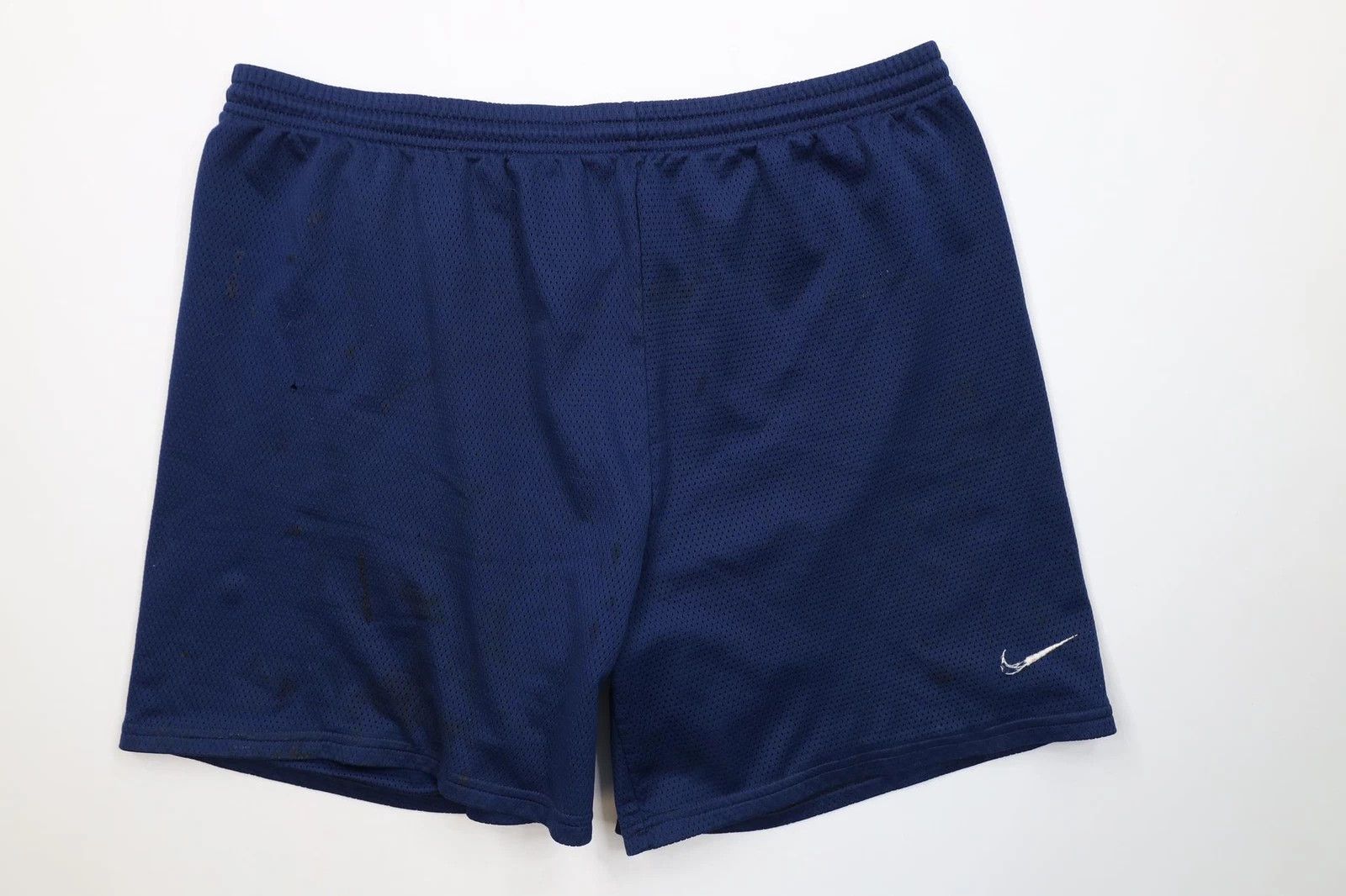 Nike AS IS Vintage 90s Nike Above Knee Mesh Shorts Navy Blue Size US 36 / EU 52 - 1 Thumbnail