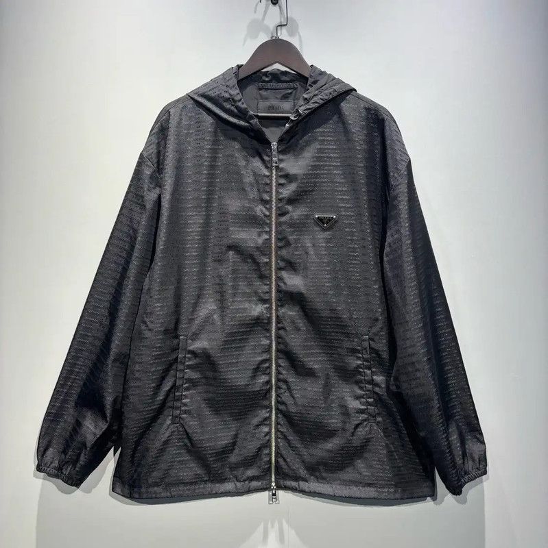 Prada Prada Black Cotton Men's Jacket (XL) Size US XL / EU 56 / 4 - 1 Thumbnail