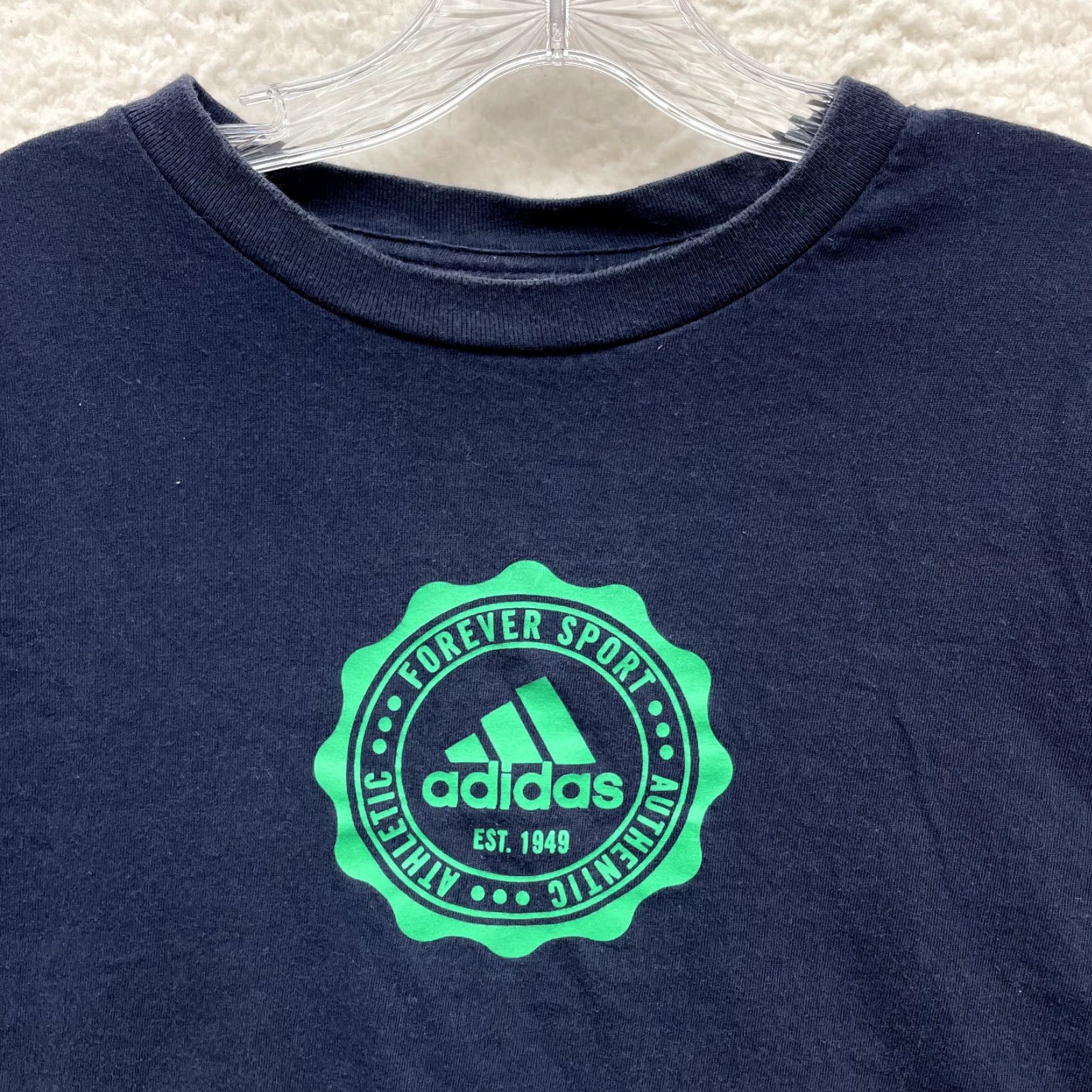 Adidas VINTAGE adidas Shirt 2XL Navy Blue Logo Grunge Y2K Long Sleeve Mens Size US XXL / EU 58 / 5 - 3 Thumbnail