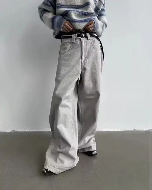 Japanese Brand Washed Wide-Leg Mopping Trousers Size US 32 / EU 48 - 1 Thumbnail