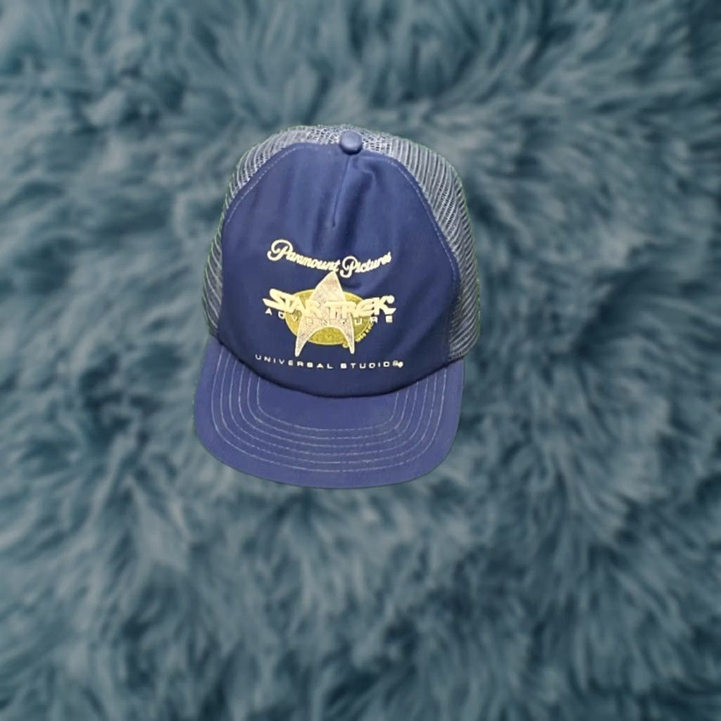 Vintage VINTAGE Star Trek Adventure Universal Studios Trucker Hat Adult Blue 80s Mens Size ONE SIZE - 1 Thumbnail