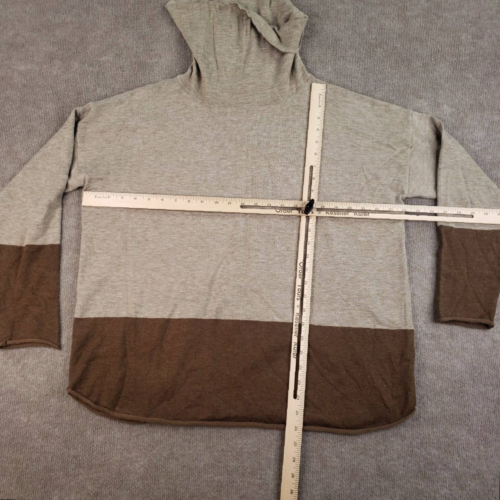 Vintage Love Token Sweater Womens Large Beige Brown Pullover Turtleneck Knit Two Tone Size L / US 10 / IT 46 - 2 Thumbnail