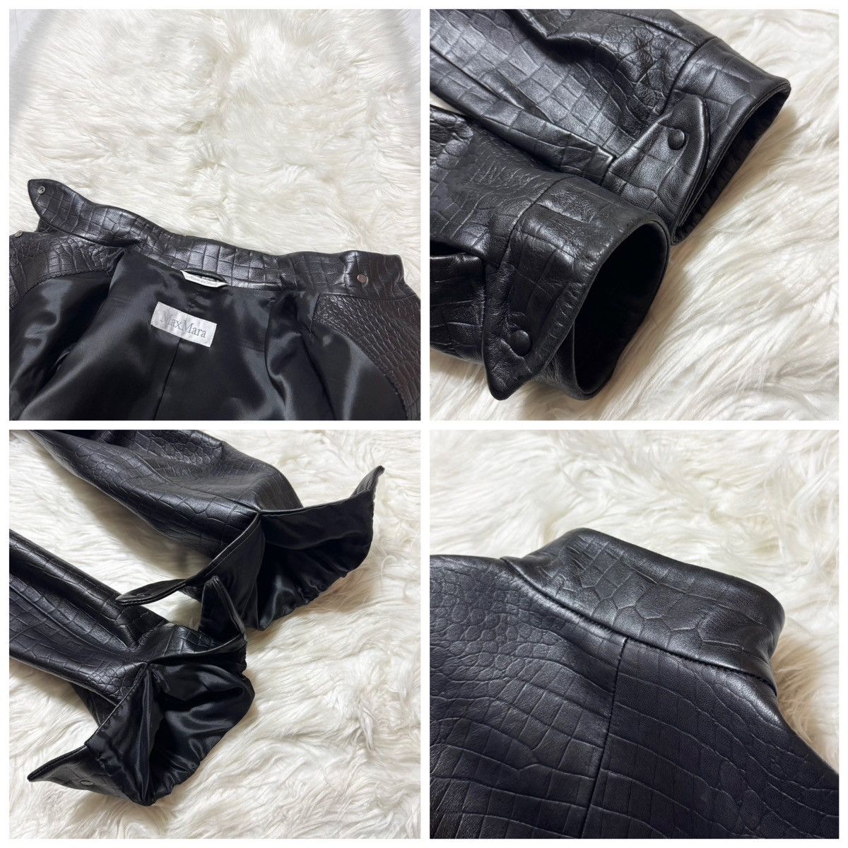 Max Mara Max Mara Crocodile Embossed Leather Jacket and Skirt Suit Size M / US 6-8 / IT 42-44 - 12 Thumbnail