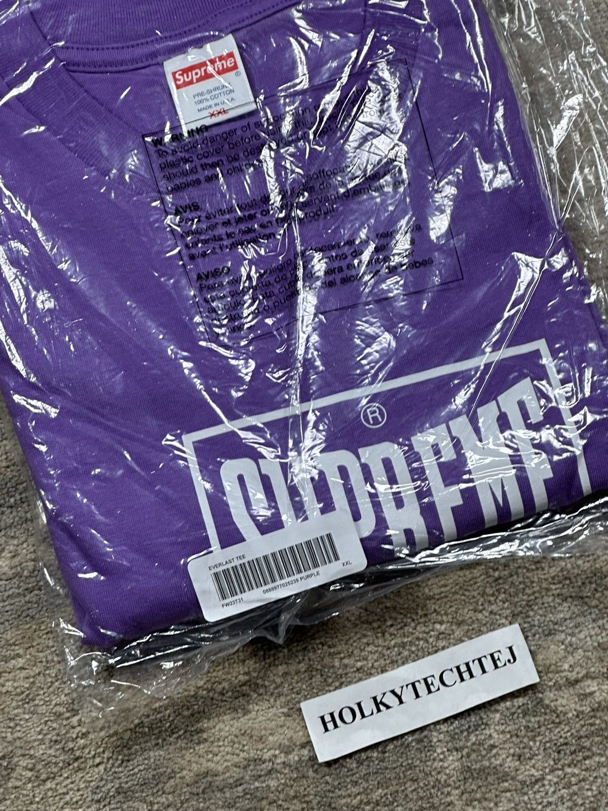 Supreme Supreme Warm Up Tee - Purple - XXL - FW23 Size US XXL / EU 58 / 5 - 3 Thumbnail