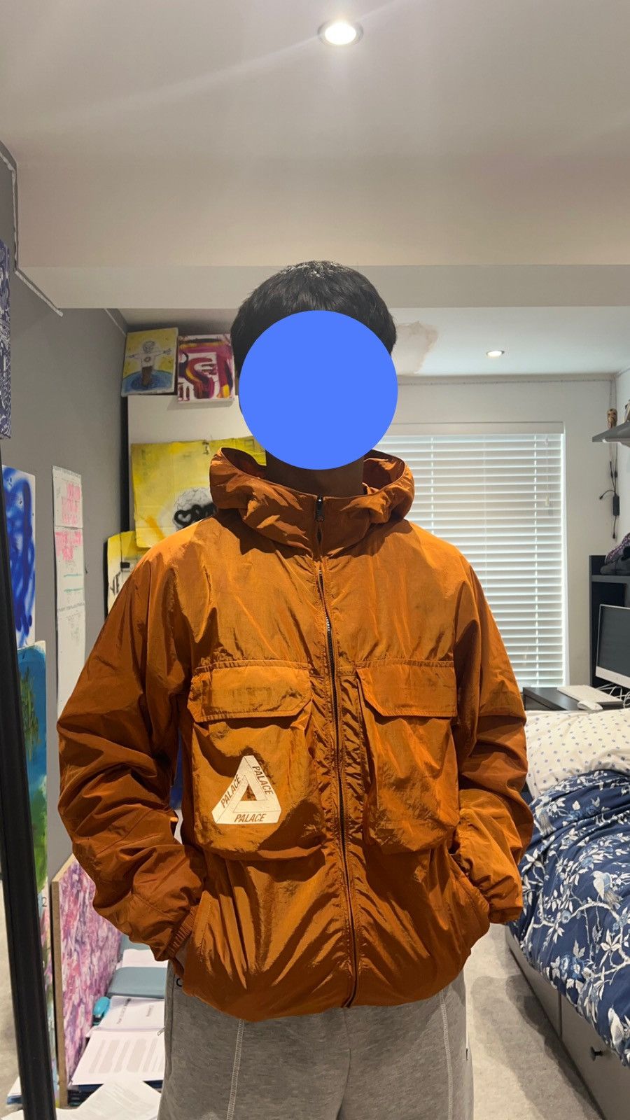 image of Palace Argo Jacket - Rust Orange Size Small, Men's