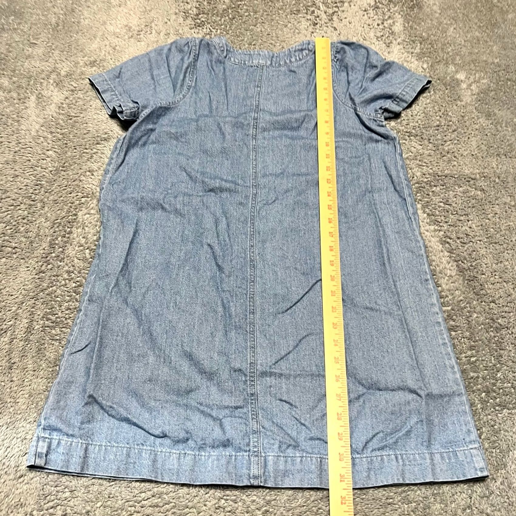 Madewell Madewell Denim Dress Womens Small Light Wash Short Sleeve Popover Size Size 28" / US 6 / IT 42 - 5 Thumbnail