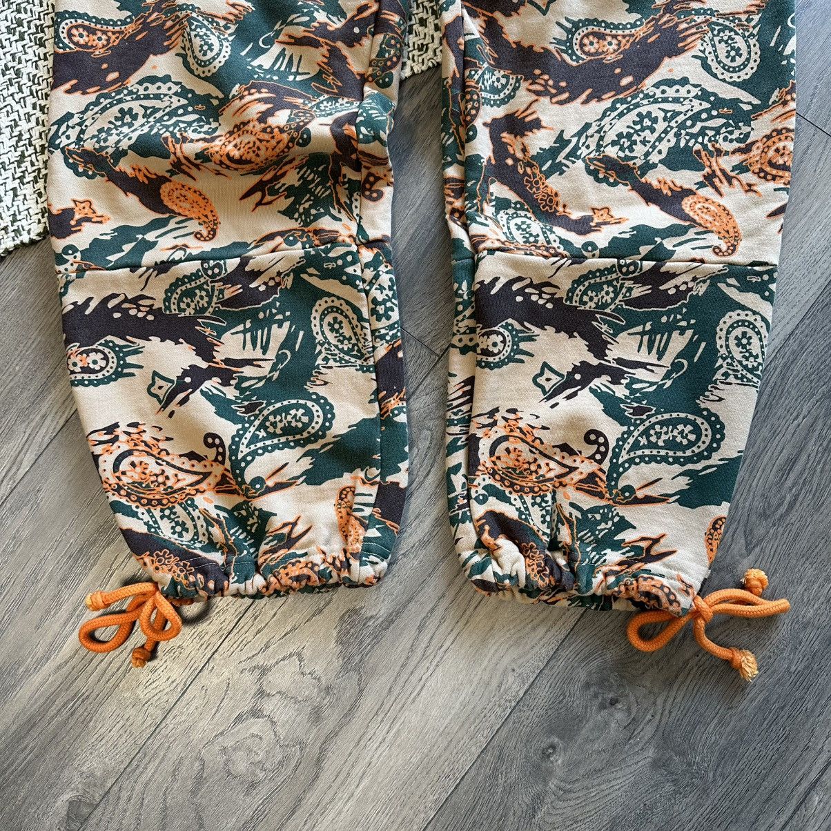 Other Japanese Brand 24karats Paisley Green Tan Orange Sweatpants Size 33" - 2 Thumbnail