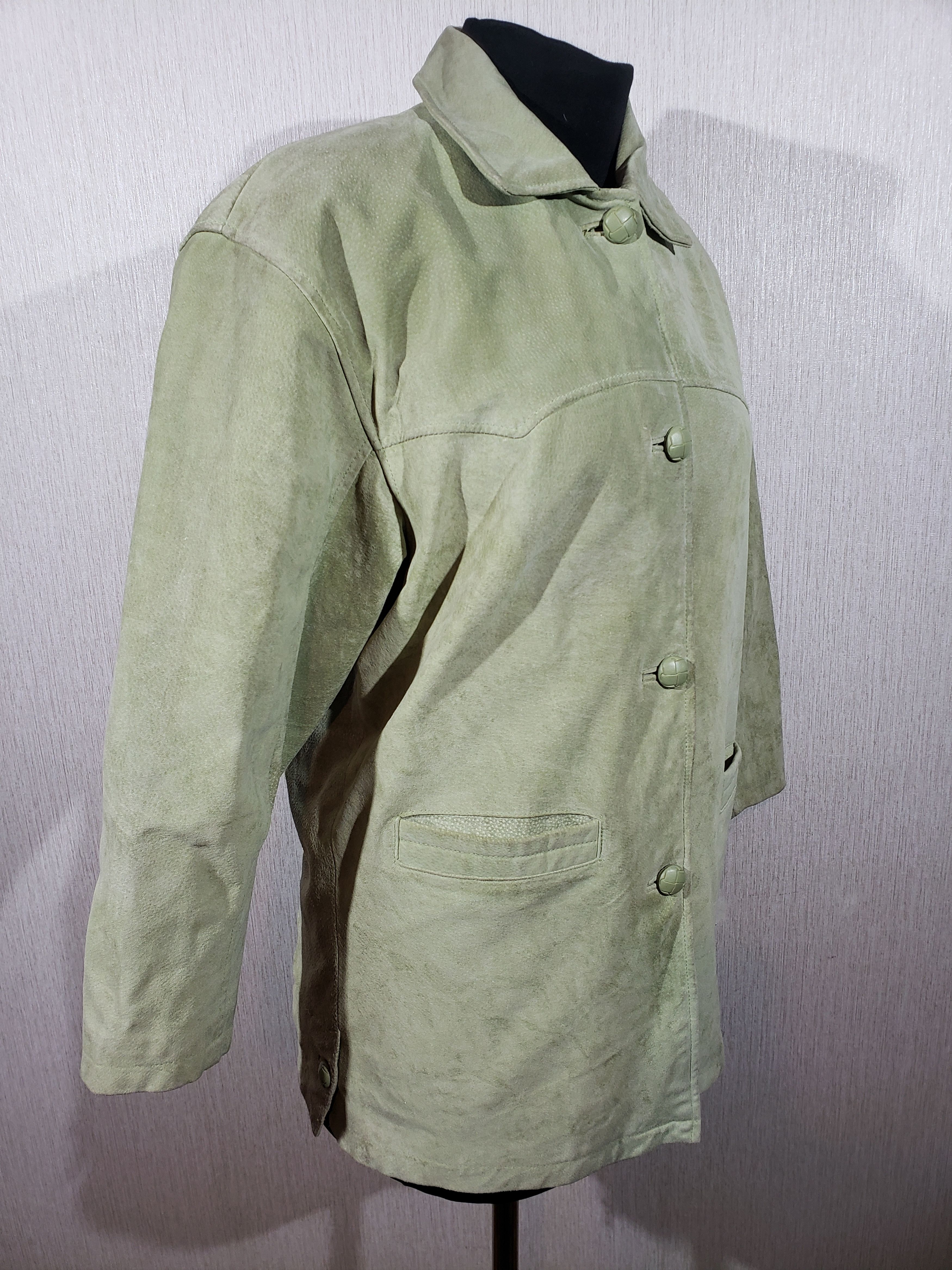 Uniqlo Stylish women's green leather jacket. Size XL / US 12-14 / IT 48-50 - 2 Thumbnail