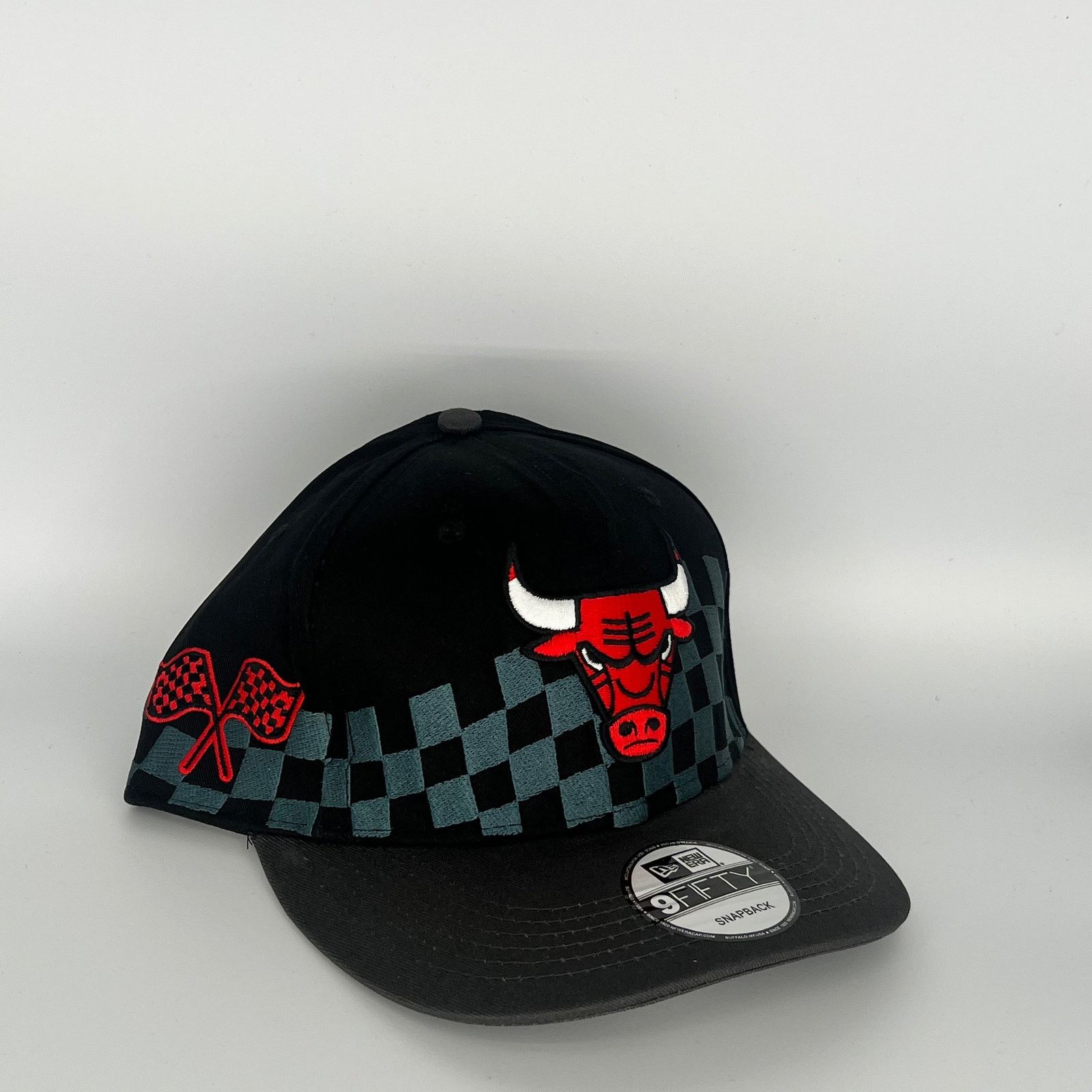 New Era Black Chicago Bulls Checkered Racing Flags New Era NBA Size ONE SIZE - 1 Thumbnail