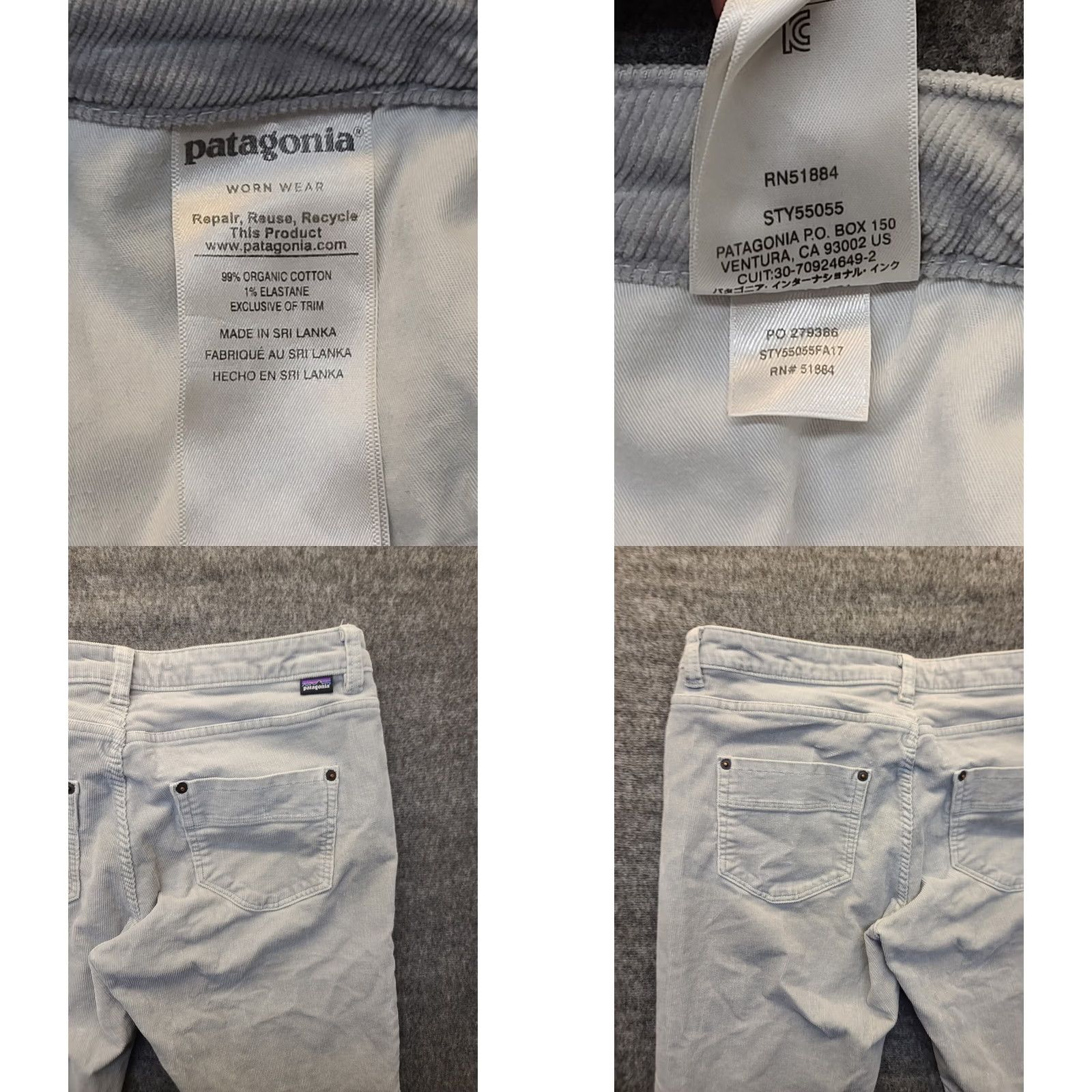 Patagonia Patagonia Pants Womens 29x31 Corduroy Slim Fit Mid Rise Everyday Gray Cotton Spandex Size 29" - 8 Thumbnail