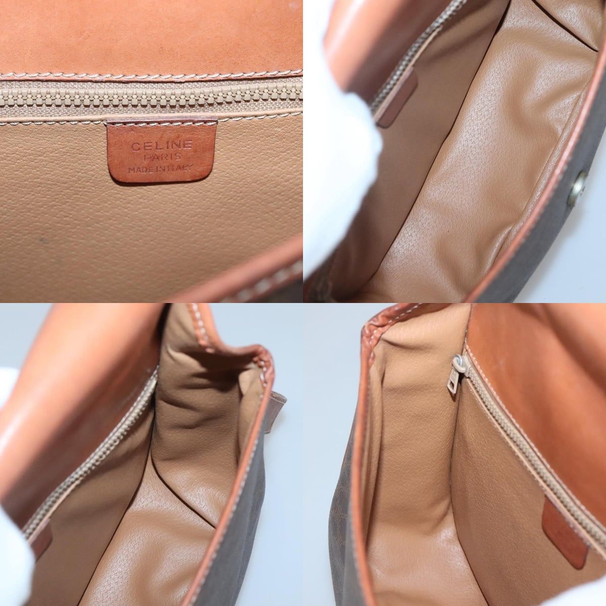 Celine CELINE Macadam Canvas Shoulder Bag Pvc Leather Brown Gold Size ONE SIZE - 11 Thumbnail