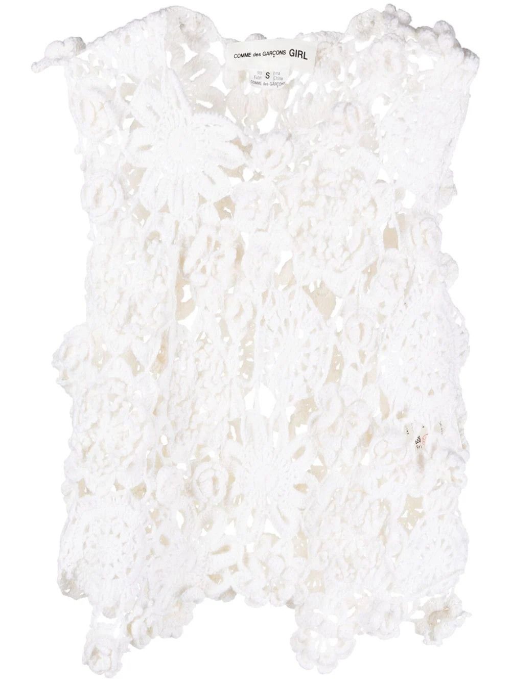 Comme des Garcons Girl o1mle0824 Crocheted Top in White Size L / US 10 / IT 46 - 1 Preview