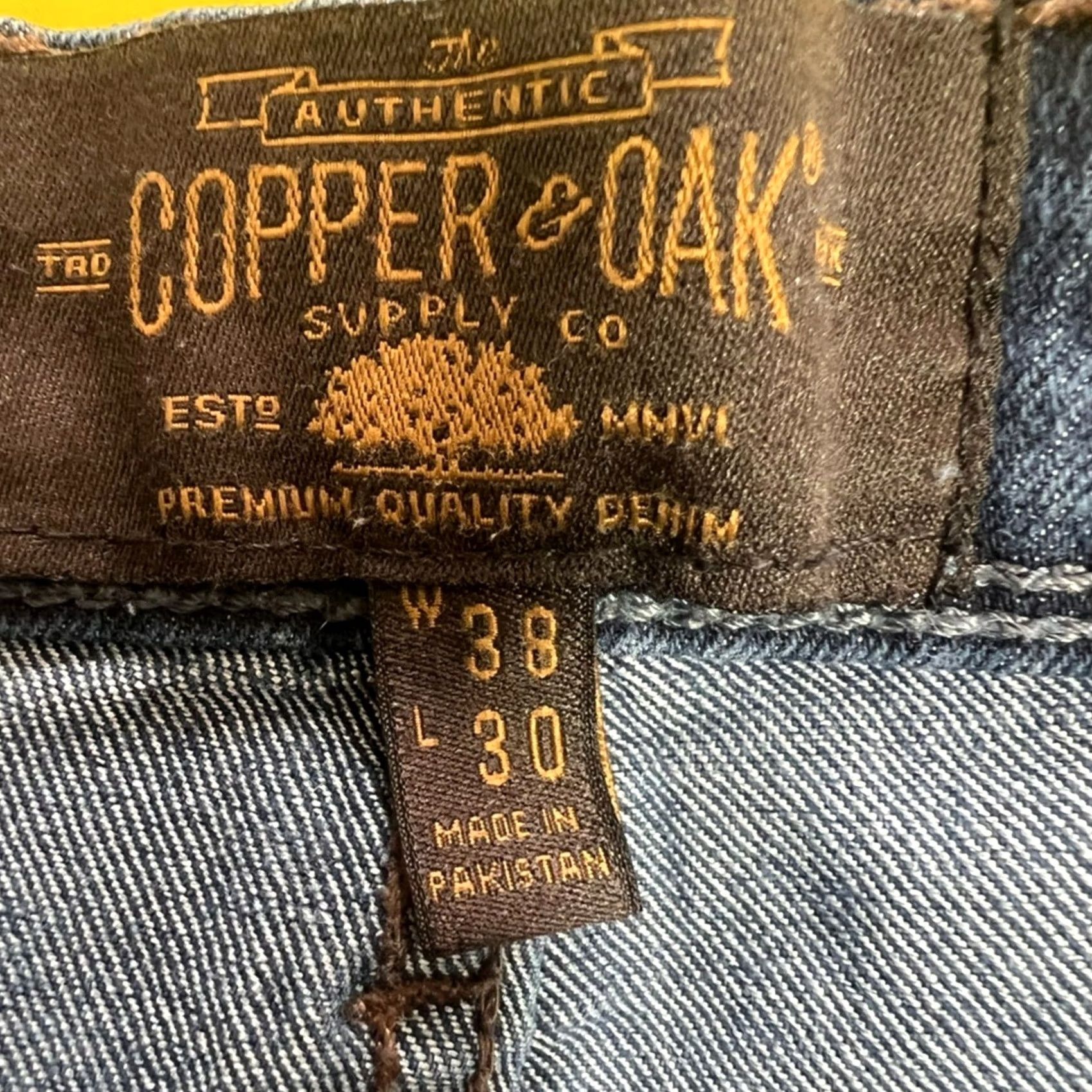 Vintage Copper & Oak Supply Jeans Mens 38x30 Blue Denim Straight Relaxed Stretch Regular Inseam 30 Clothing Boys? Size US 38 / EU 54 - 5 Thumbnail