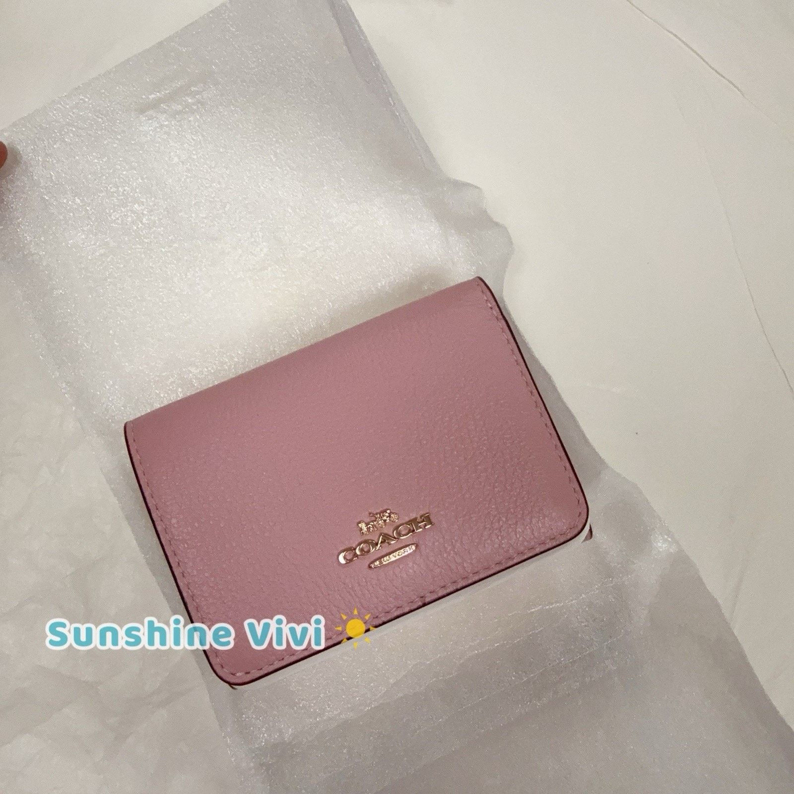 NWT Coach Card Holder Wallet Signature CZ034 Powder Pink