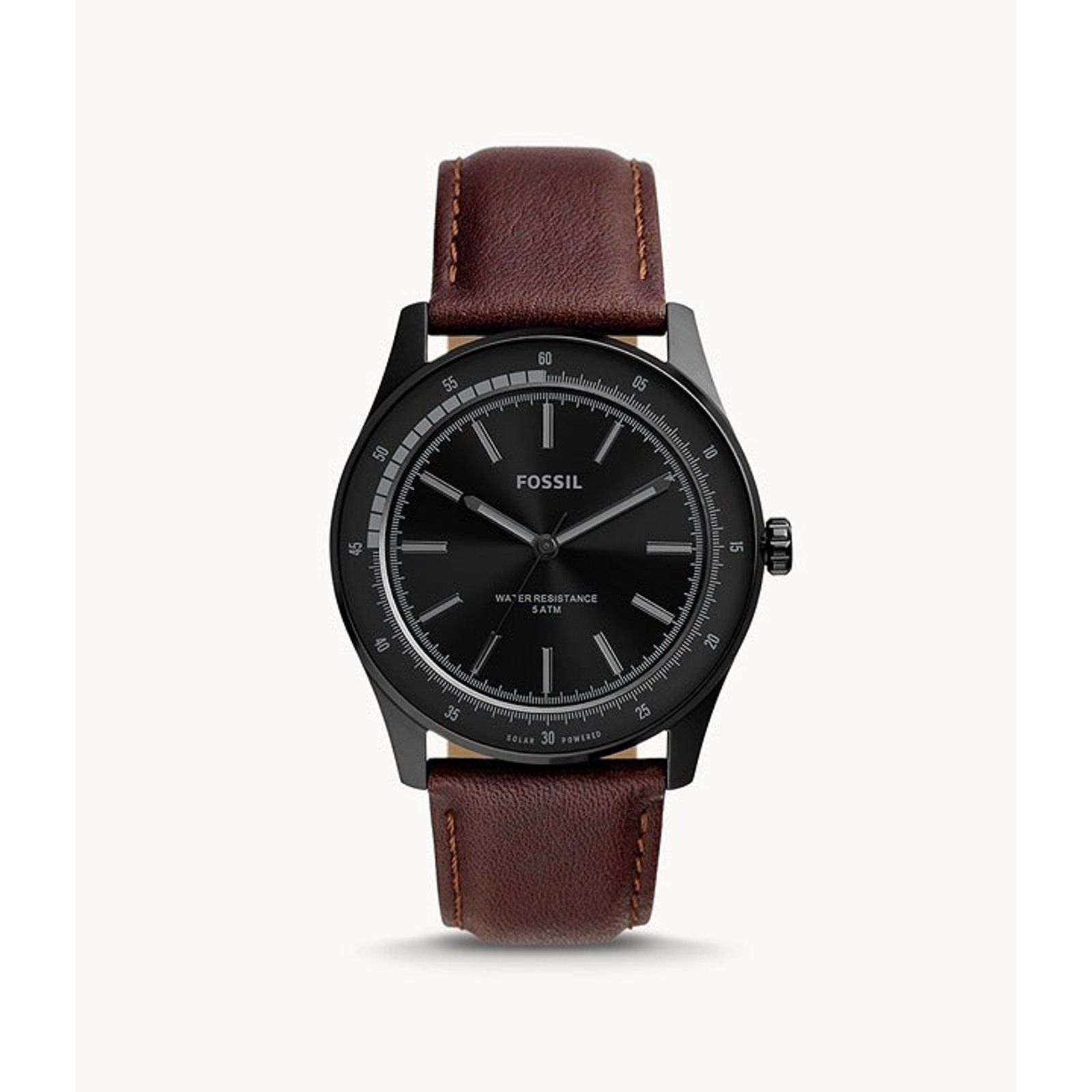 Fossil FOSSIL BQ2666 Sullivan Solar-Powered Brown Leather Watch Size ONE SIZE - 6 Thumbnail