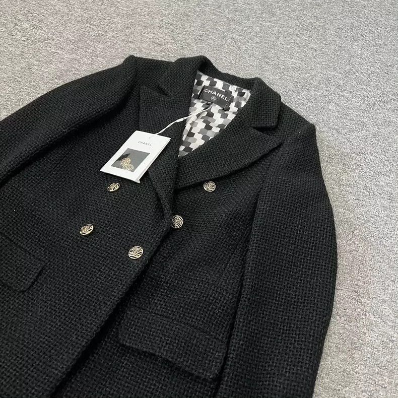 Chanel Chanel Black Tweed Double-Breasted Jacket Size XS / US 0-2 / IT 36-38 - 4 Thumbnail